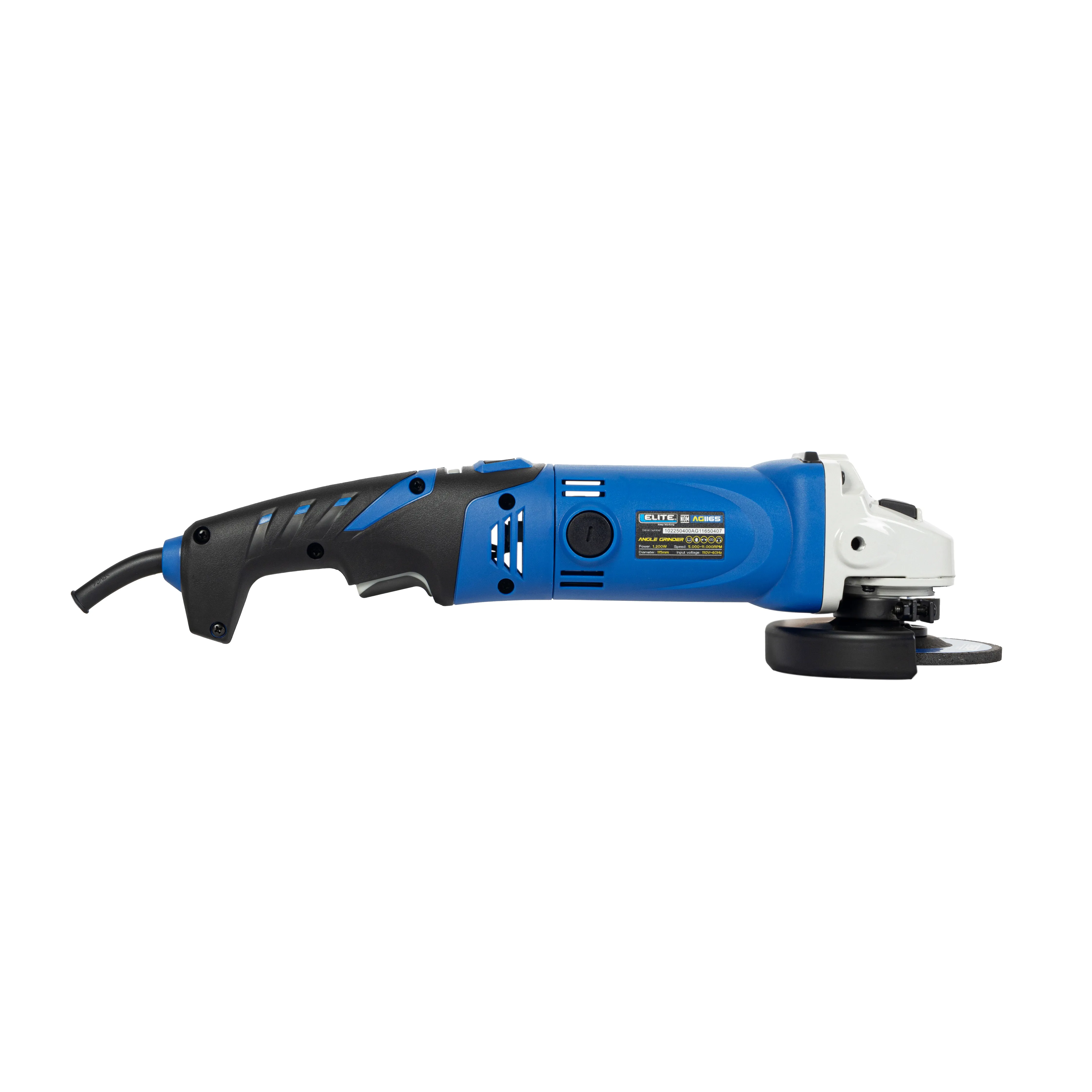 Esmeriladora angular eléctrica 4. 1/2" 1.200W 11.000 RPM ELITE