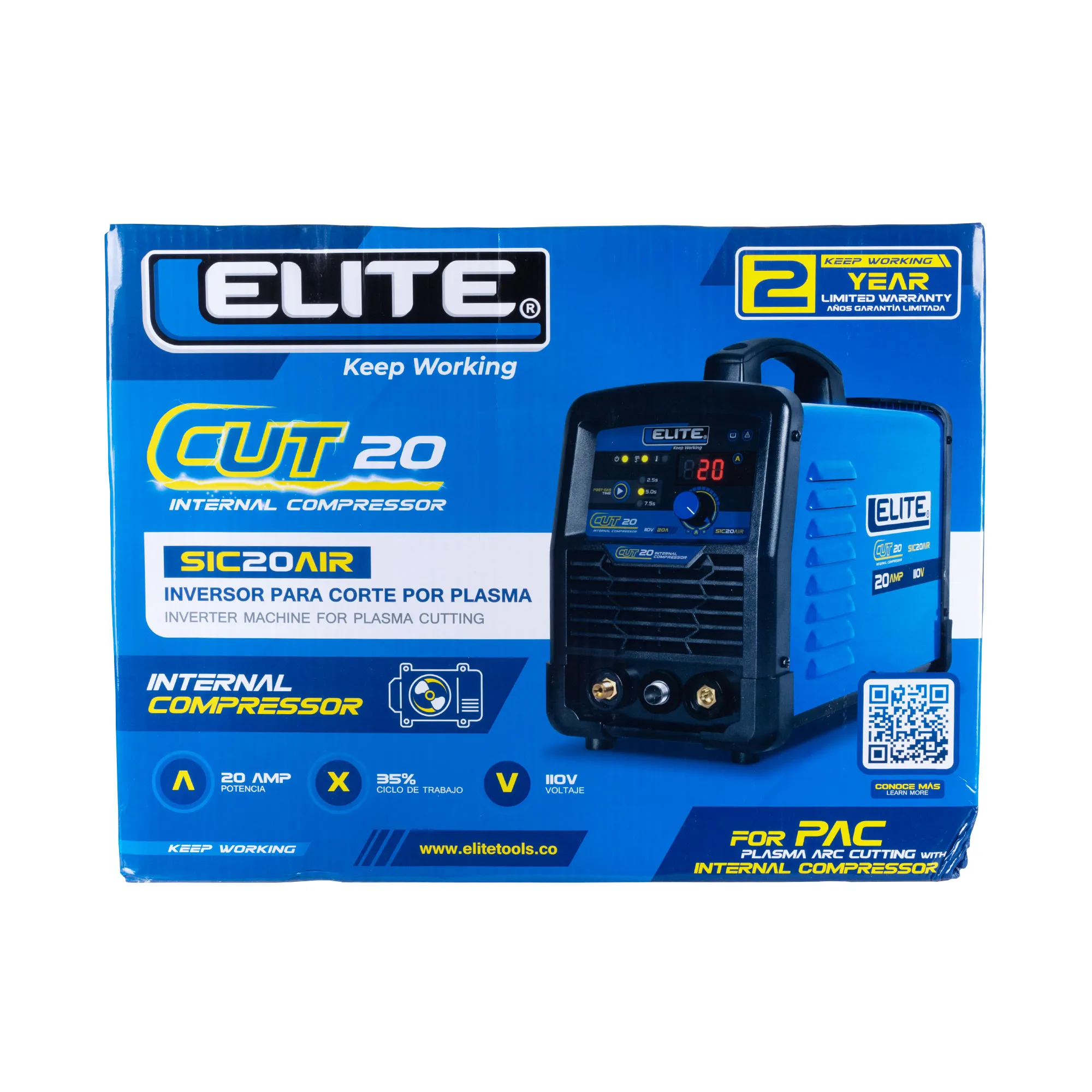 Inversor para corte por plasma con compresor integrad, corta hasta 8mm