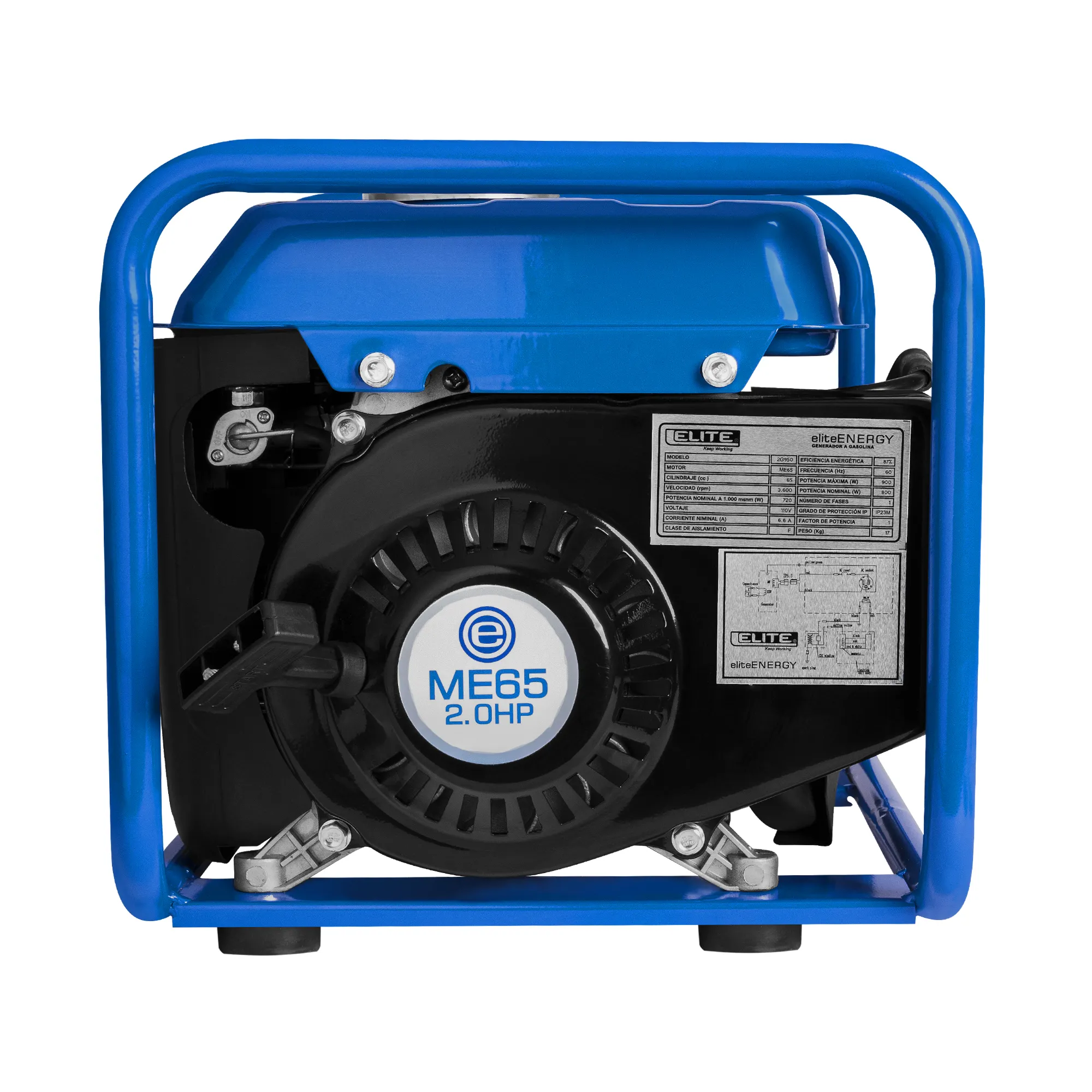 Generador eléctrico a gasolina 950W ELITE