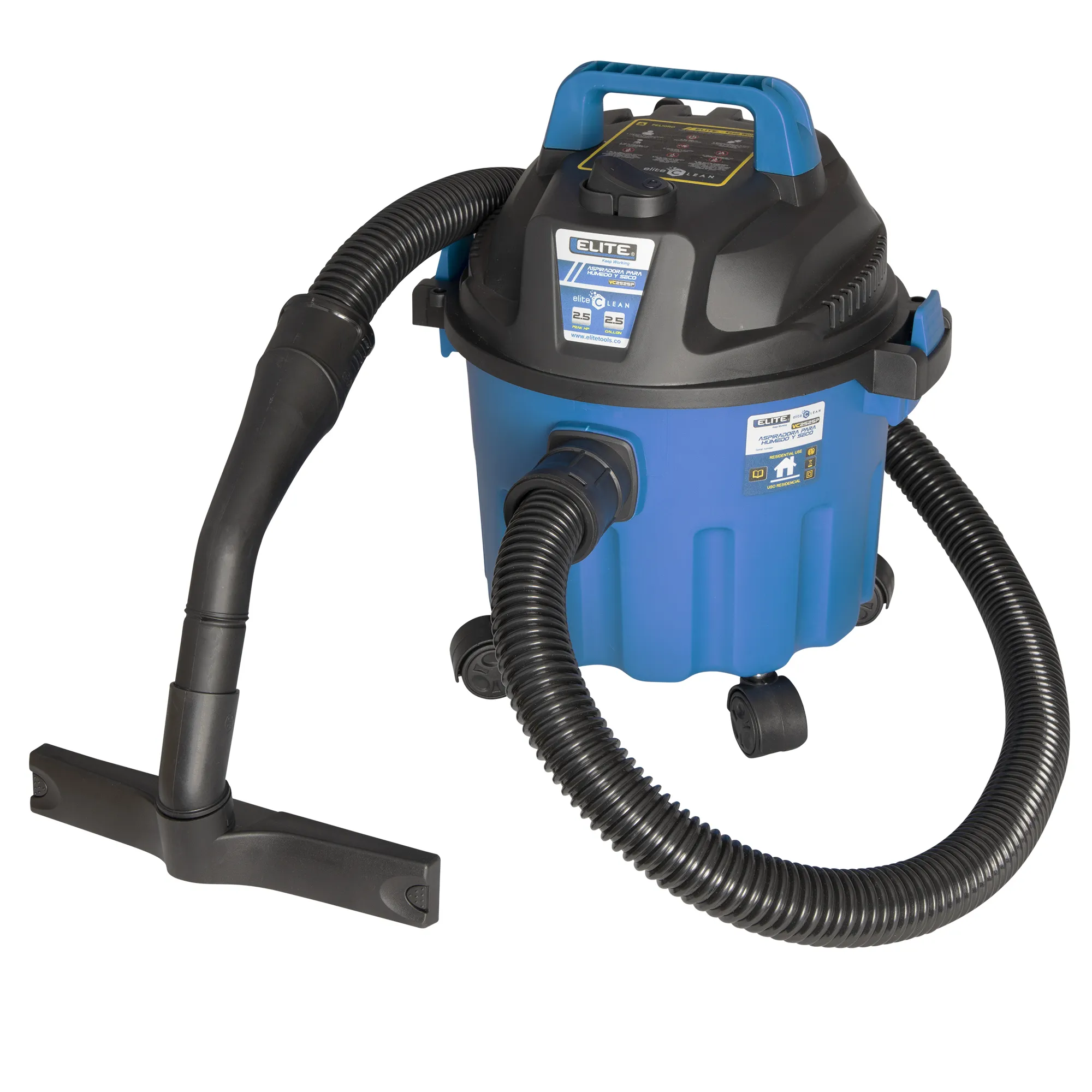 Aspiradora 2.5 Hp 9.5 L / 2.5 G Húmedo / seco ELITE