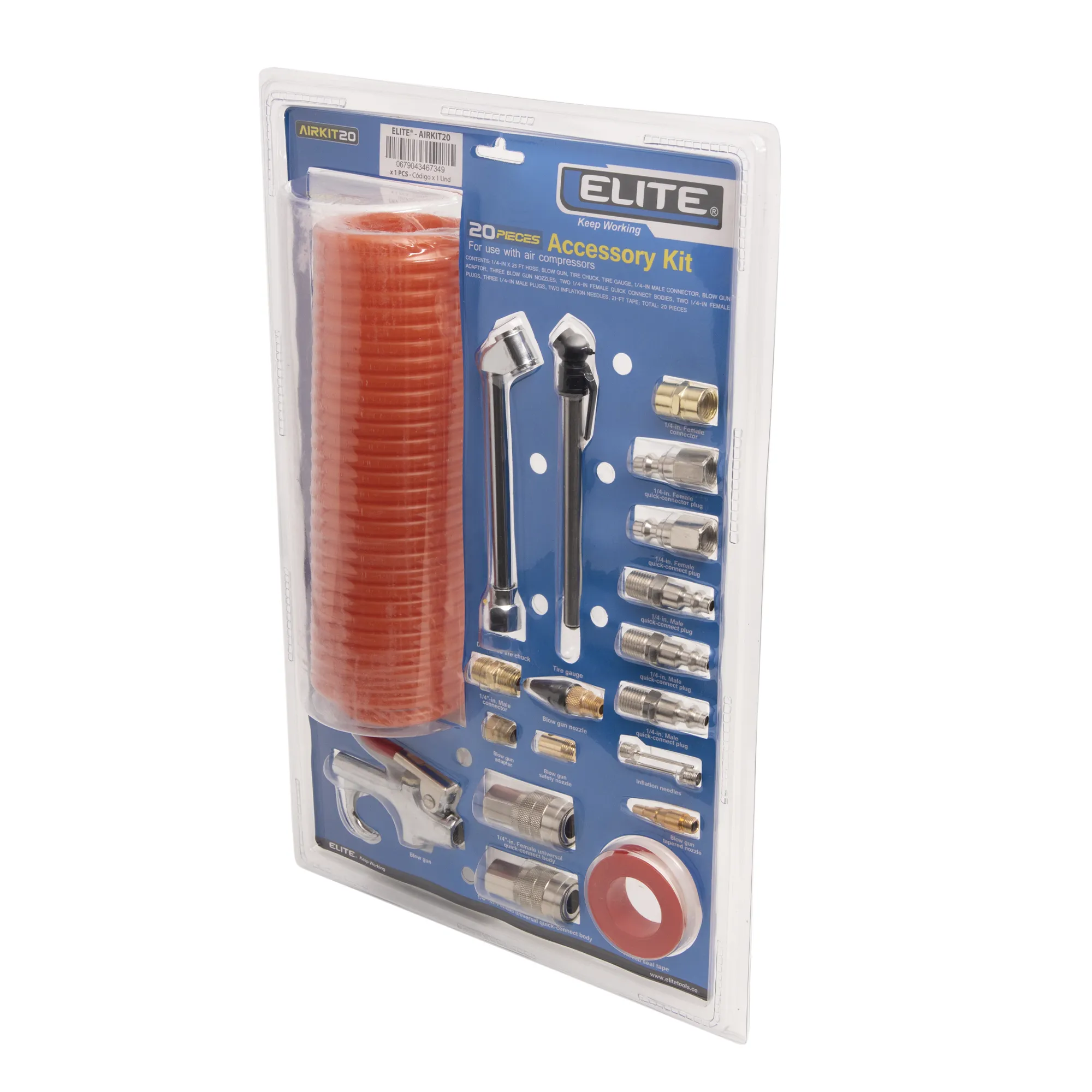 Kit de accesorios para compresor de aire de 20 piezas ELITE