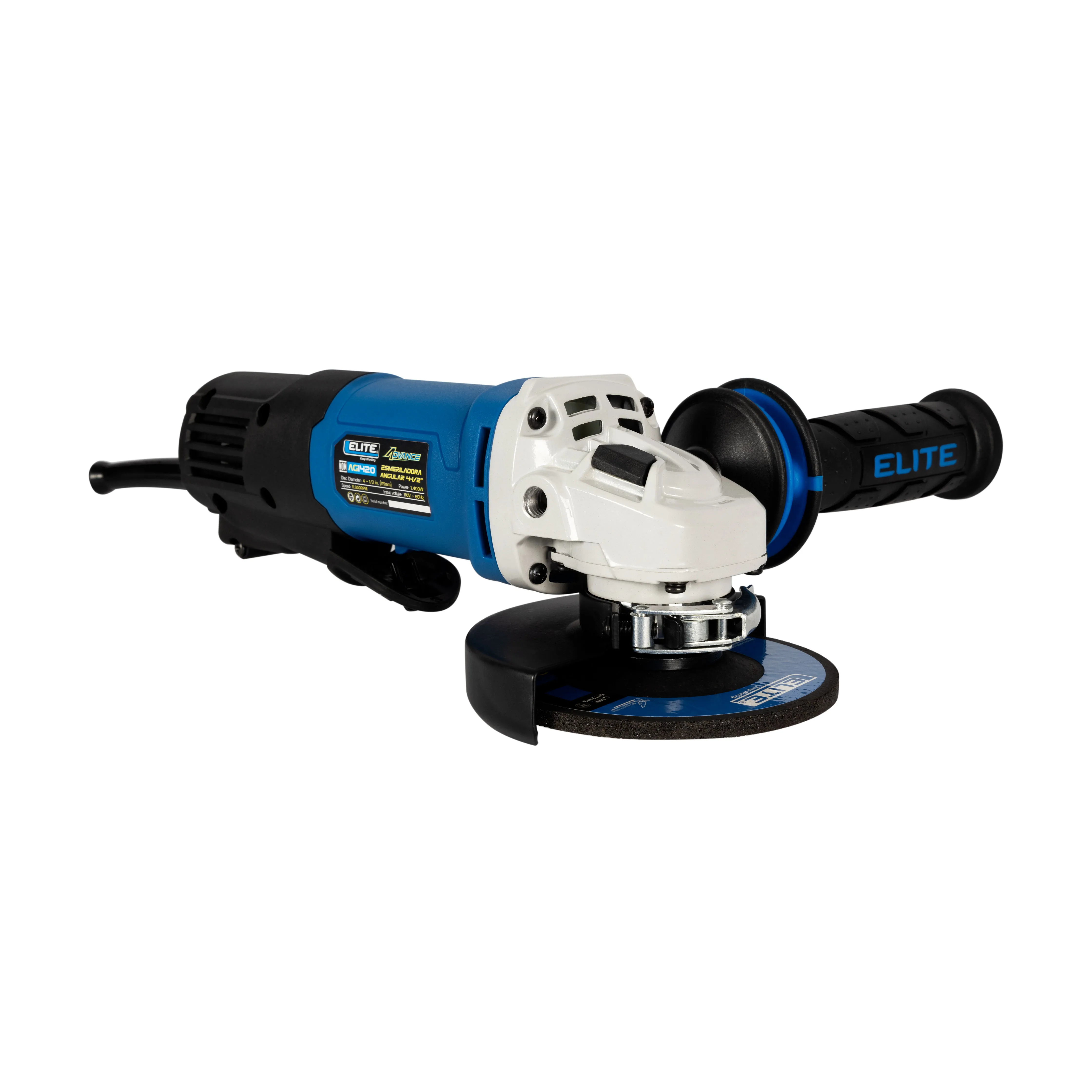Esmeriladora 4-1/2" (pul), 1.400W, 11.000RPM, 110V-60HZ, Palanca de accionamiento tipo paleta