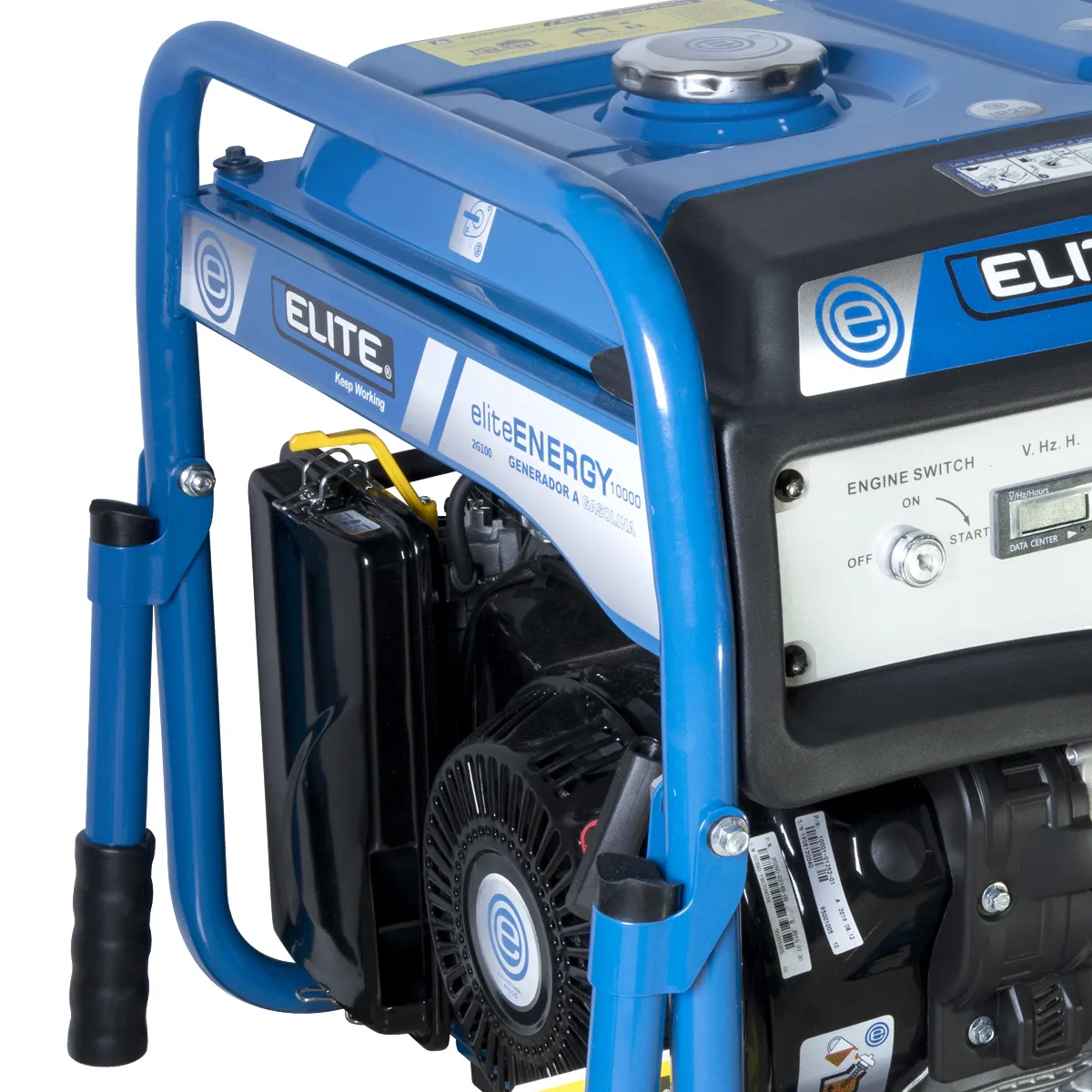 Generador Portatil a Gasolina, Potencia Maxima 9kW, 4 Tiempos, Capacidad del Tanque de 25L, Arranque Manual y Electrico.