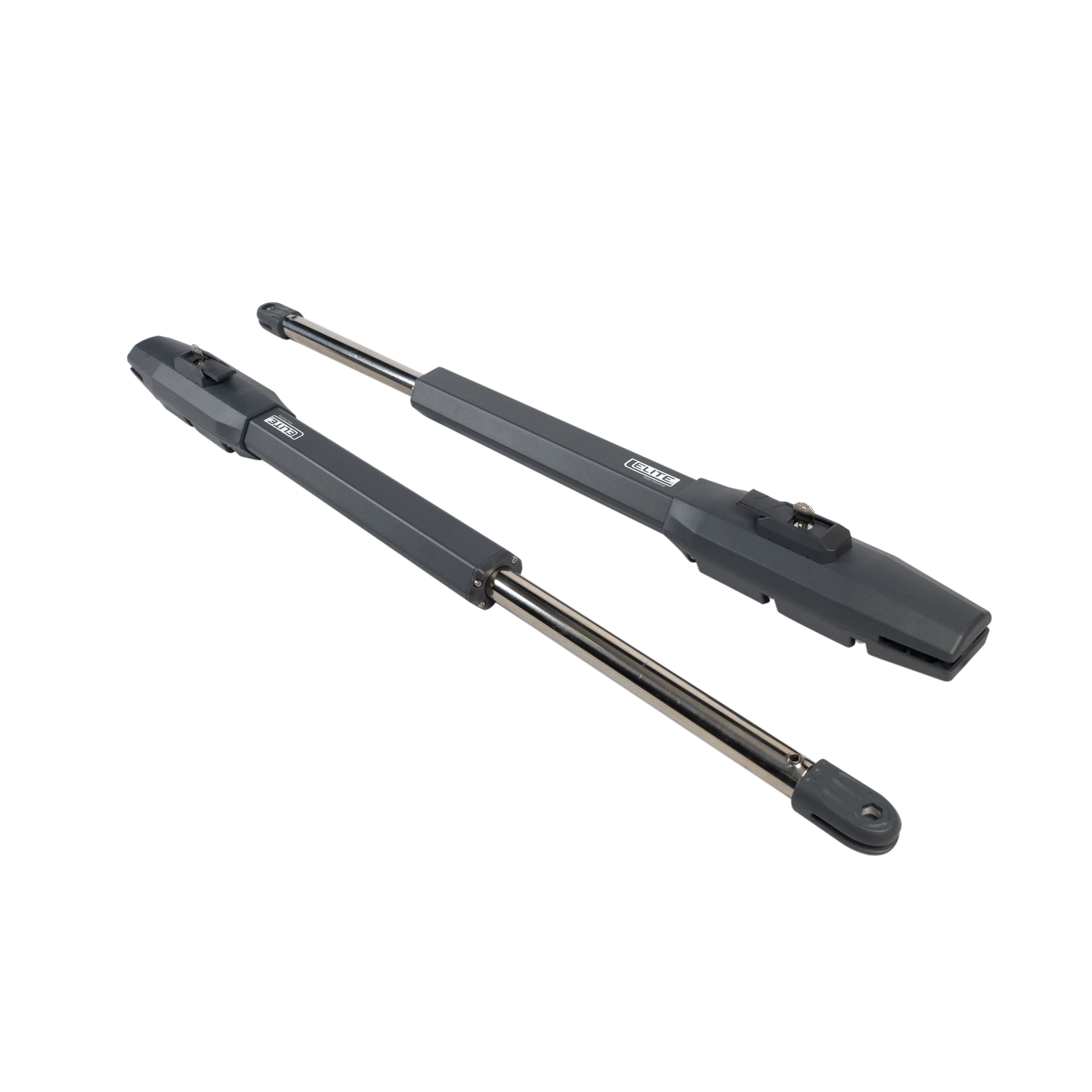 Motor para puerta batiente automática a 24V, con función antiaplastamiento. Incluye tarjeta controladora, batería y 2 controles remotos.
