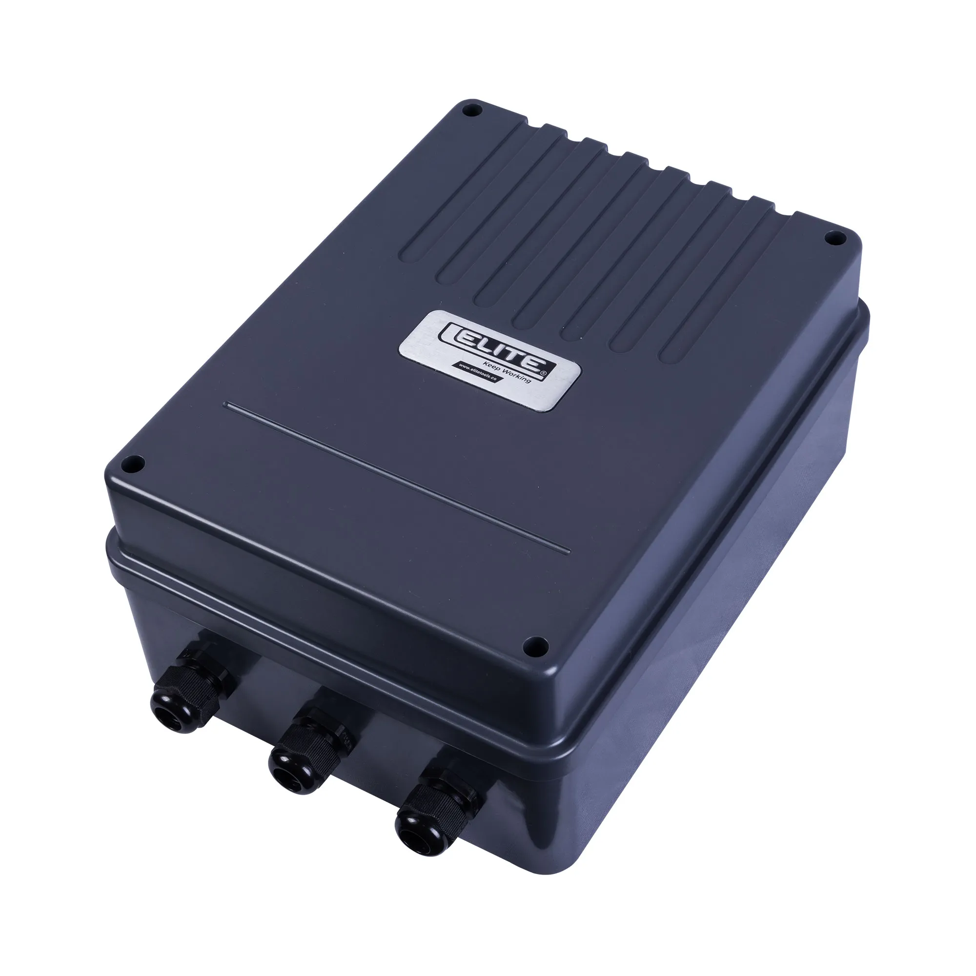 Motor para puerta batiente automática a 24V, con función antiaplastamiento. Incluye tarjeta controladora, batería y 2 controles remotos.