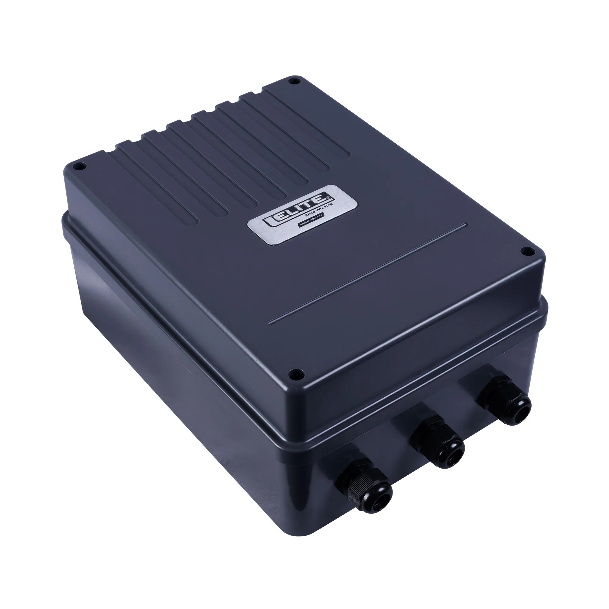 Motor para puerta batiente automática a 24V, con función antiaplastamiento. Incluye tarjeta controladora, batería y 2 controles remotos.