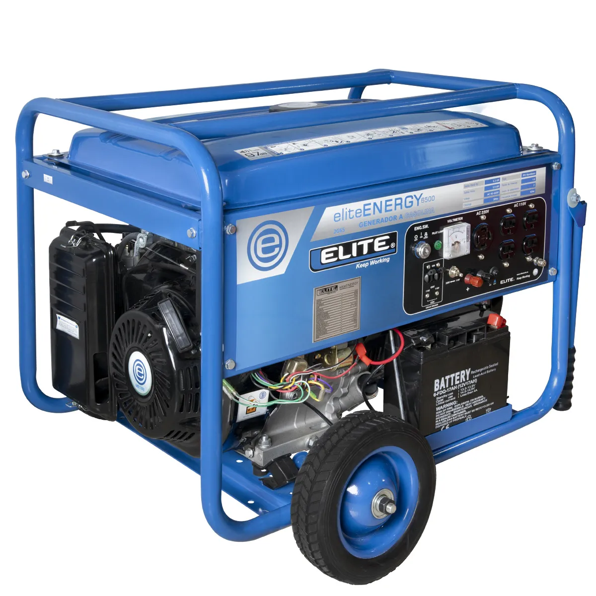 Generador eléctrico a gasolina 6.500 watts profesional ELITE