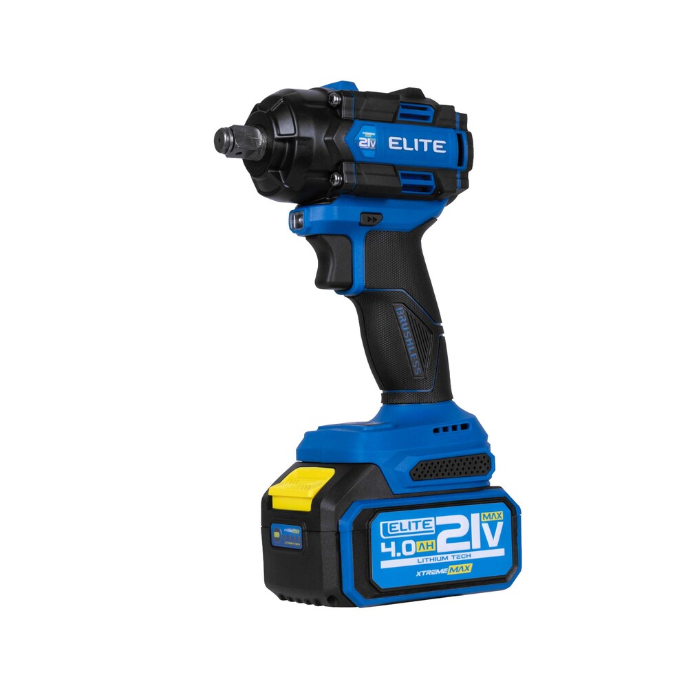 Llave de impacto inalámbrica Elite XIW2155K 21 V brushless cuadrante 1/2" con batería 4 Ah y cargador.