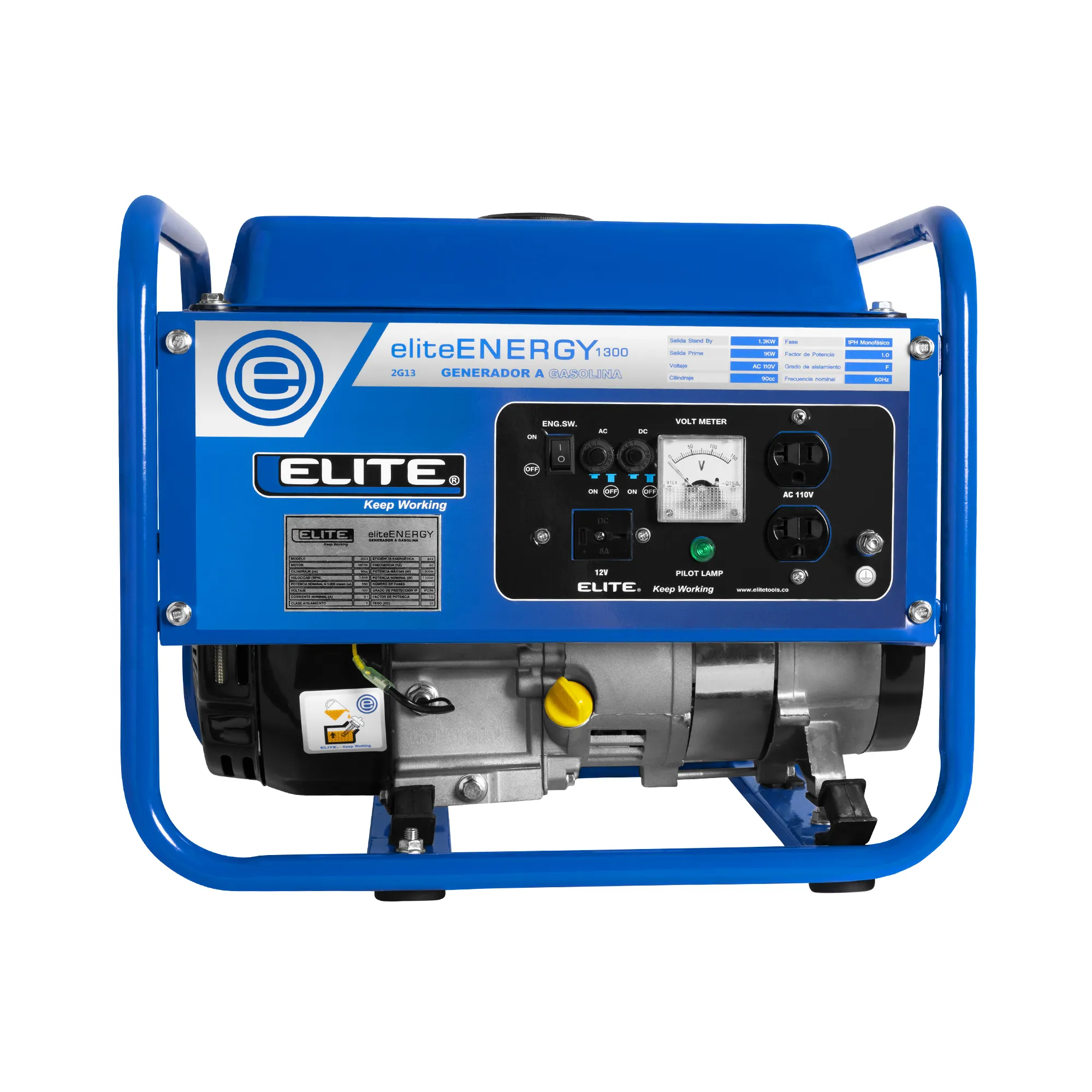 Generador eléctrico a gasolina 1300W ELITE