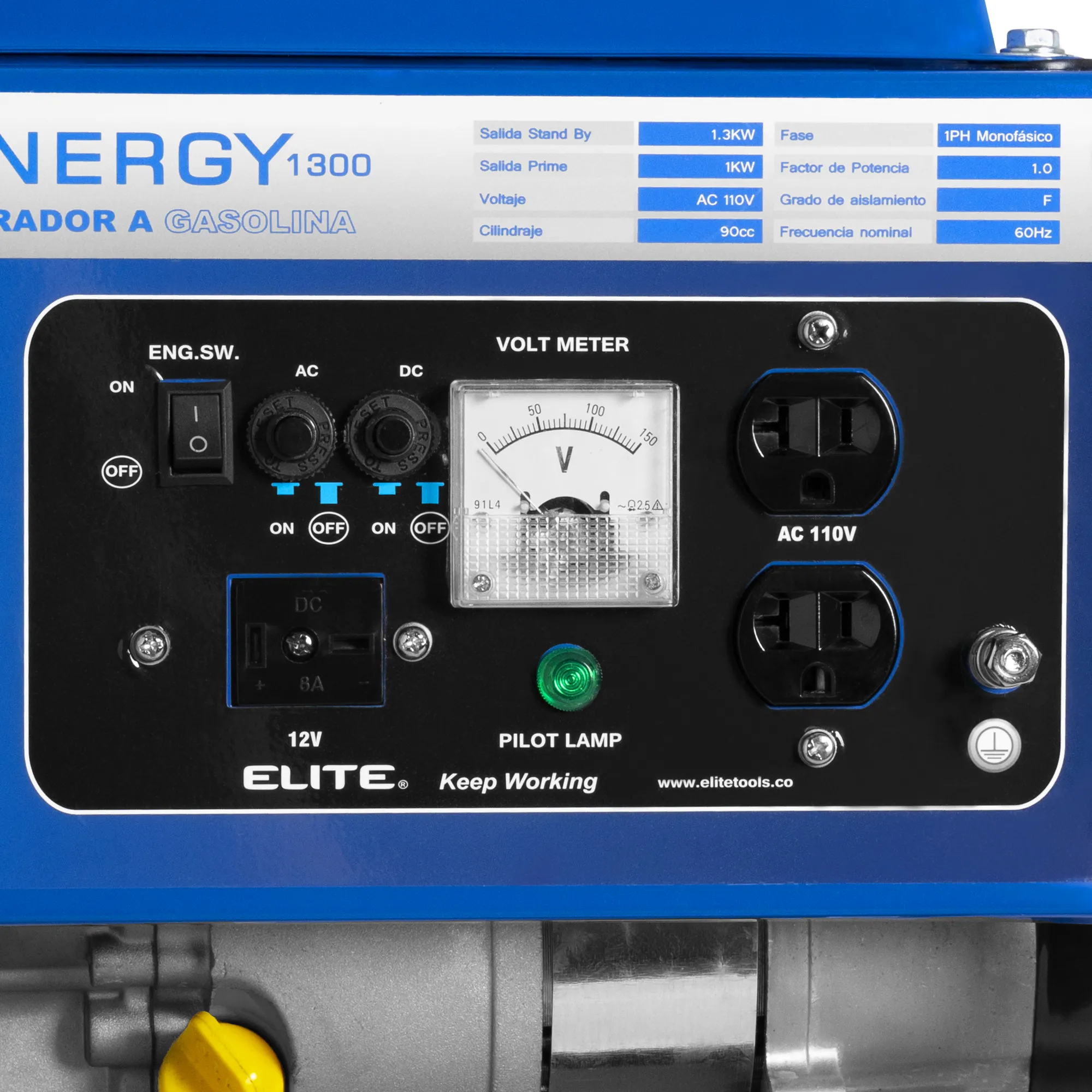 Generador eléctrico a gasolina 1300W ELITE