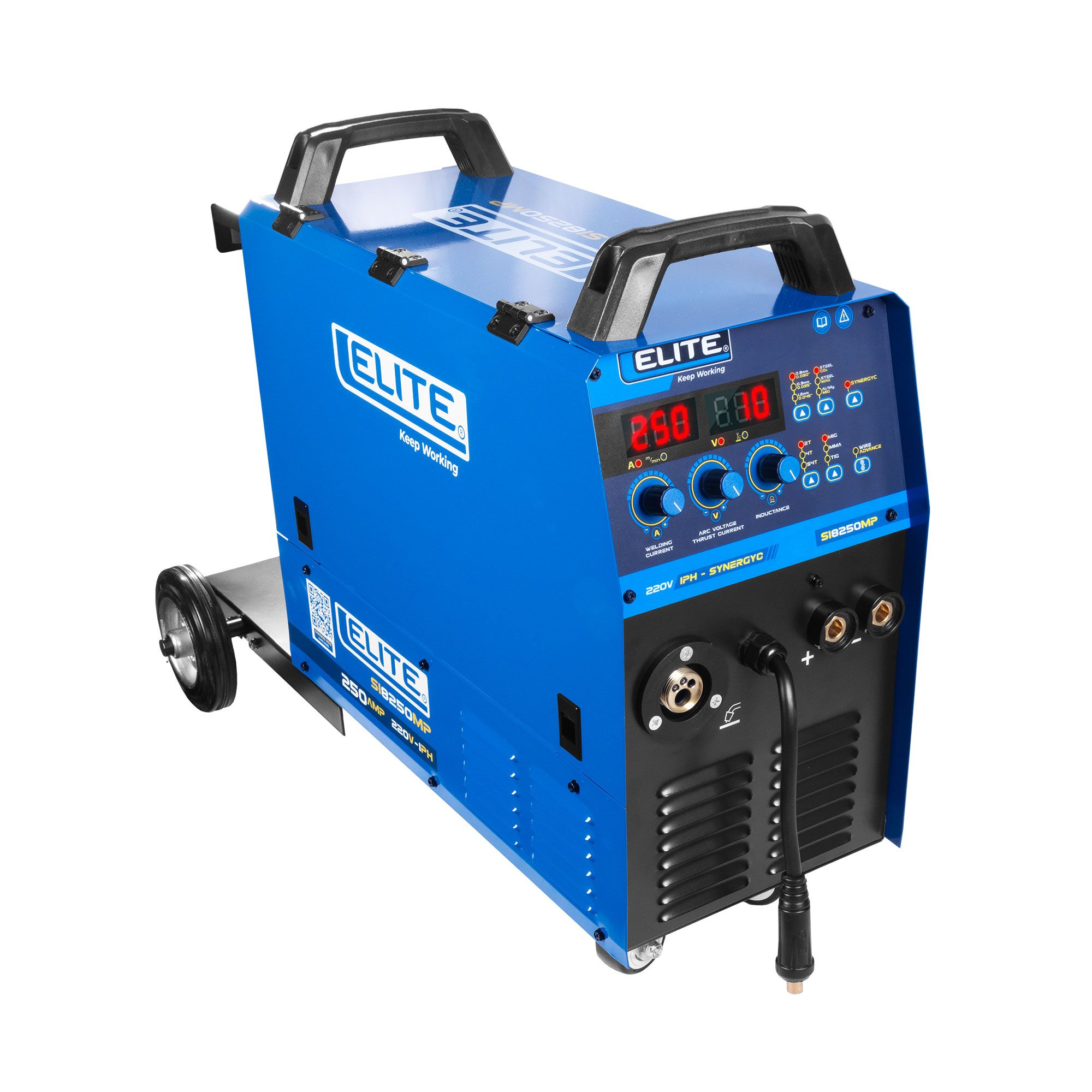 SOLDADOR INVERSOR MULTIPROCESOS MIG/MAG/FCAW/MMA/TIG ELITE MP 250 - 250A 60% 220V 1PH - ELITE