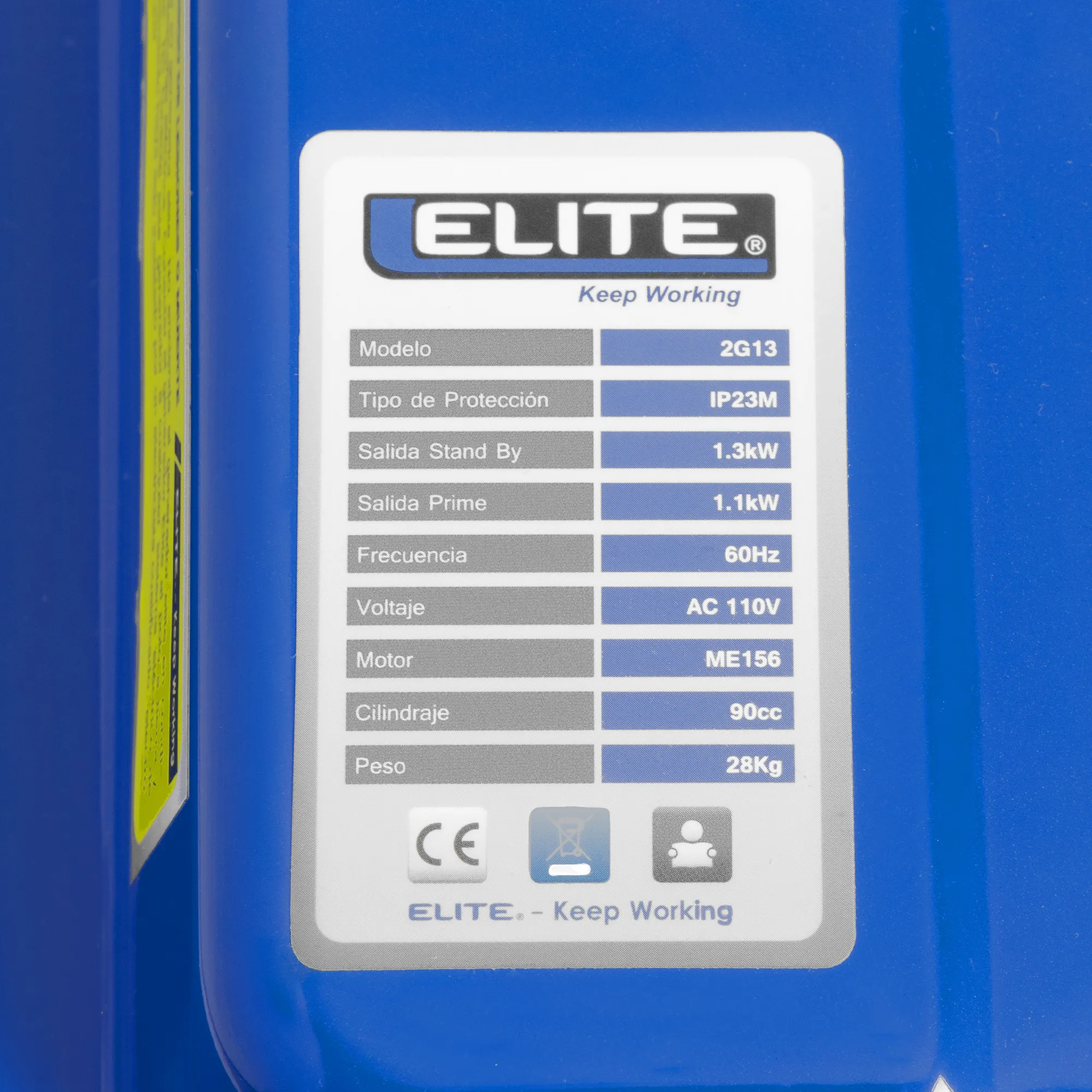 Generador eléctrico a gasolina 1300W ELITE