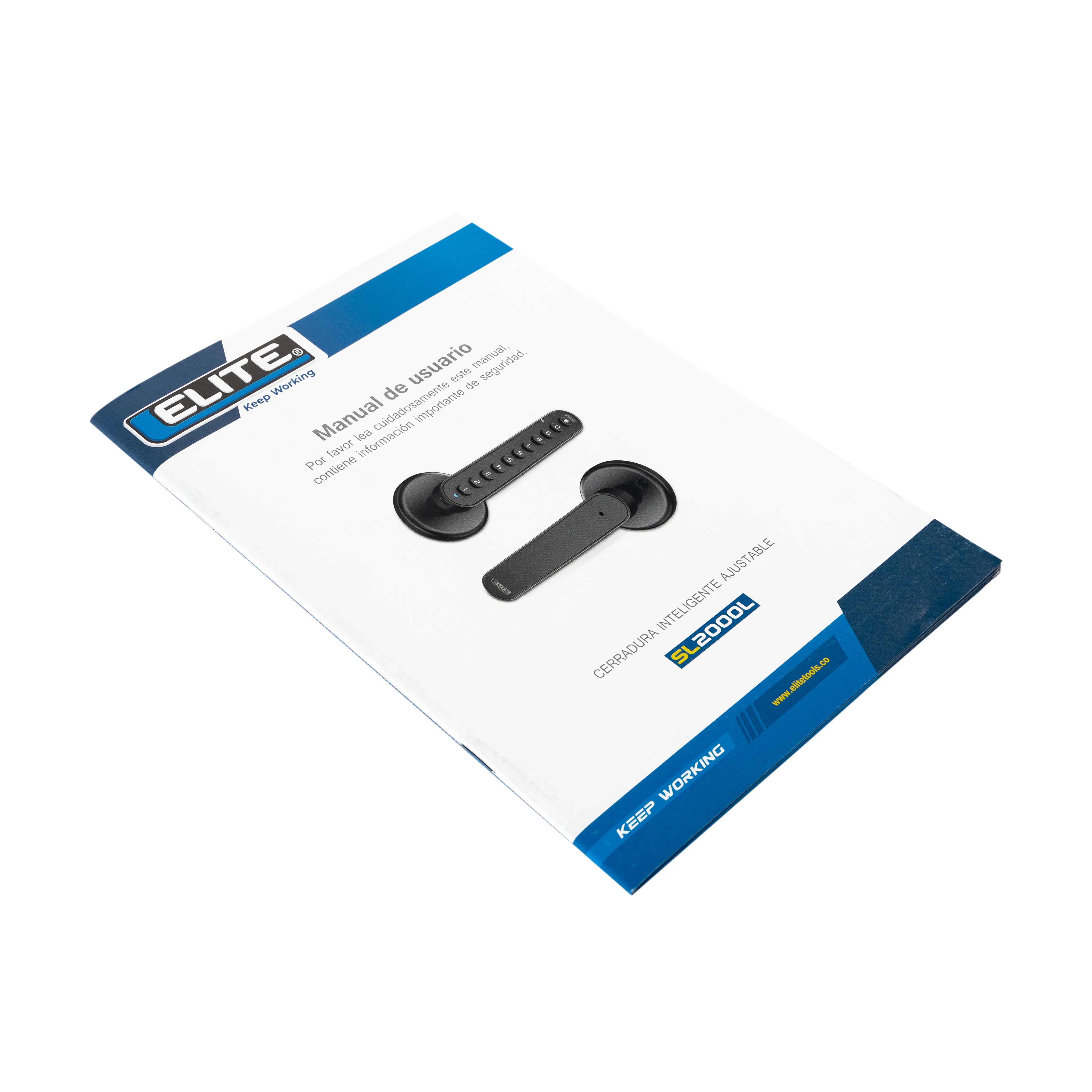 Cerradura inteligente ELITE para puertas de hasta 6cm de ancho. 3 m étodos de apertura: aplicación (bluetooth), clave y llave. SL2000L