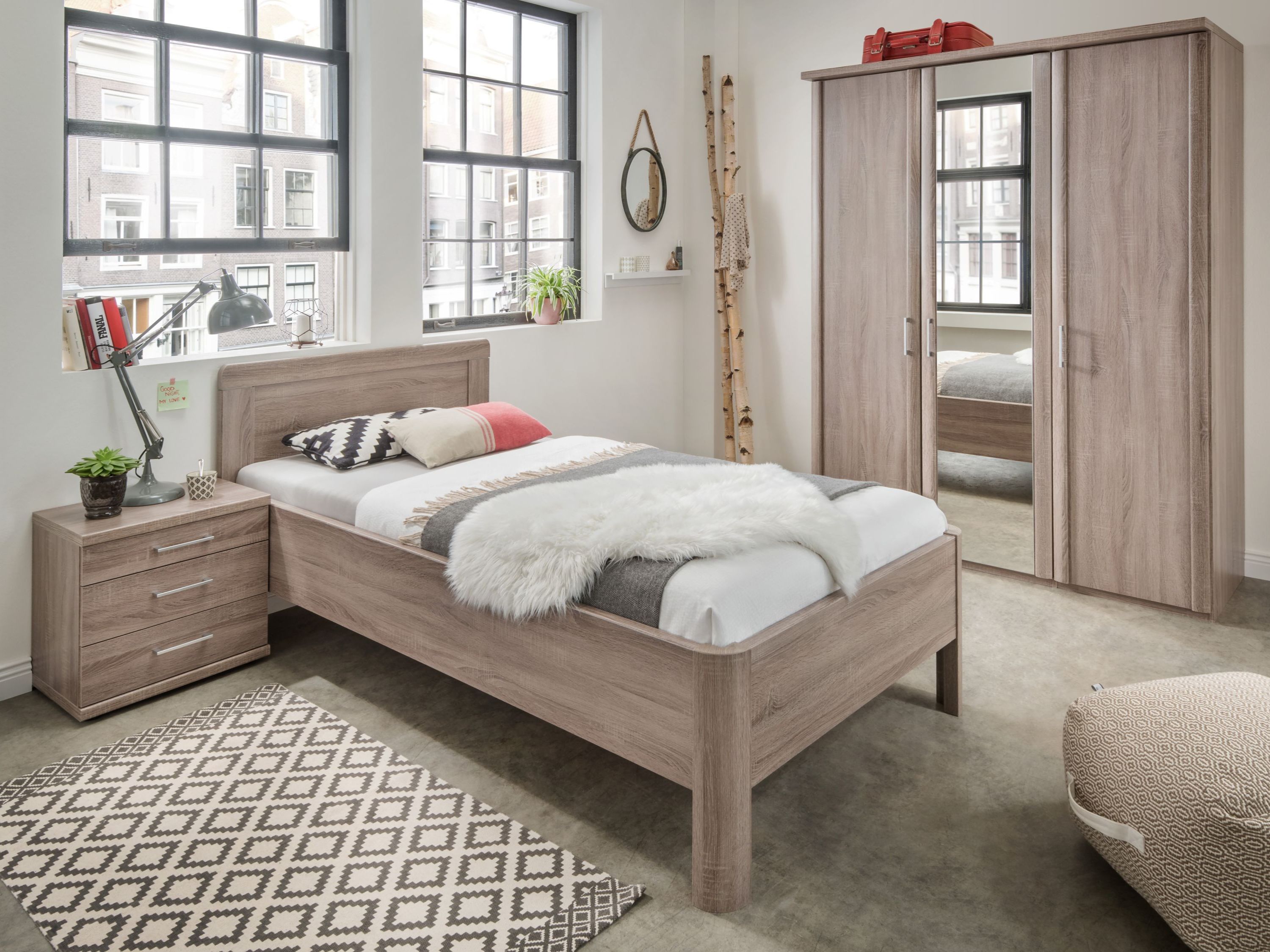 Bed Barcelona | 100 x 220 cm | Truffel Eik