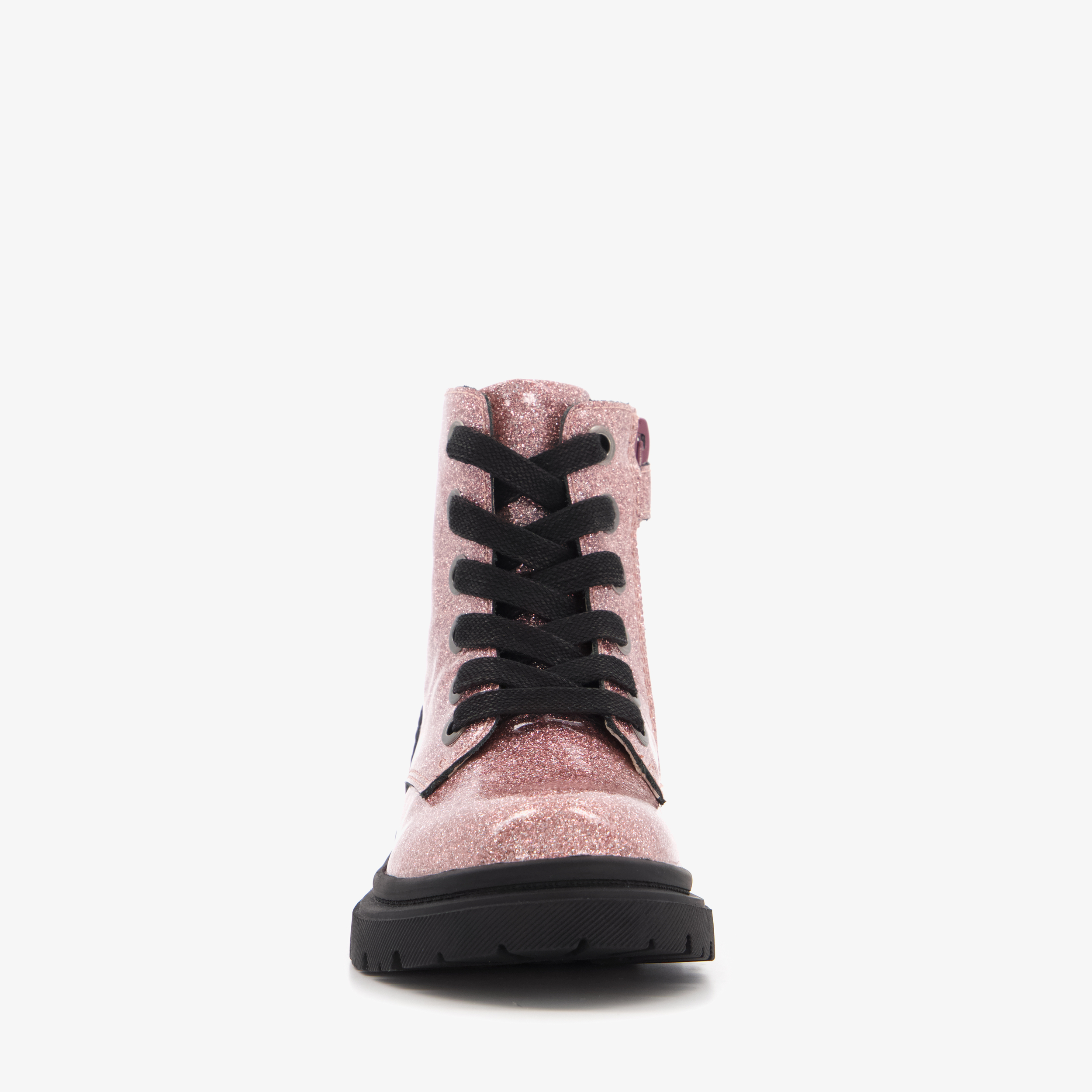 Stap leren meisjes veterboots roze zwart