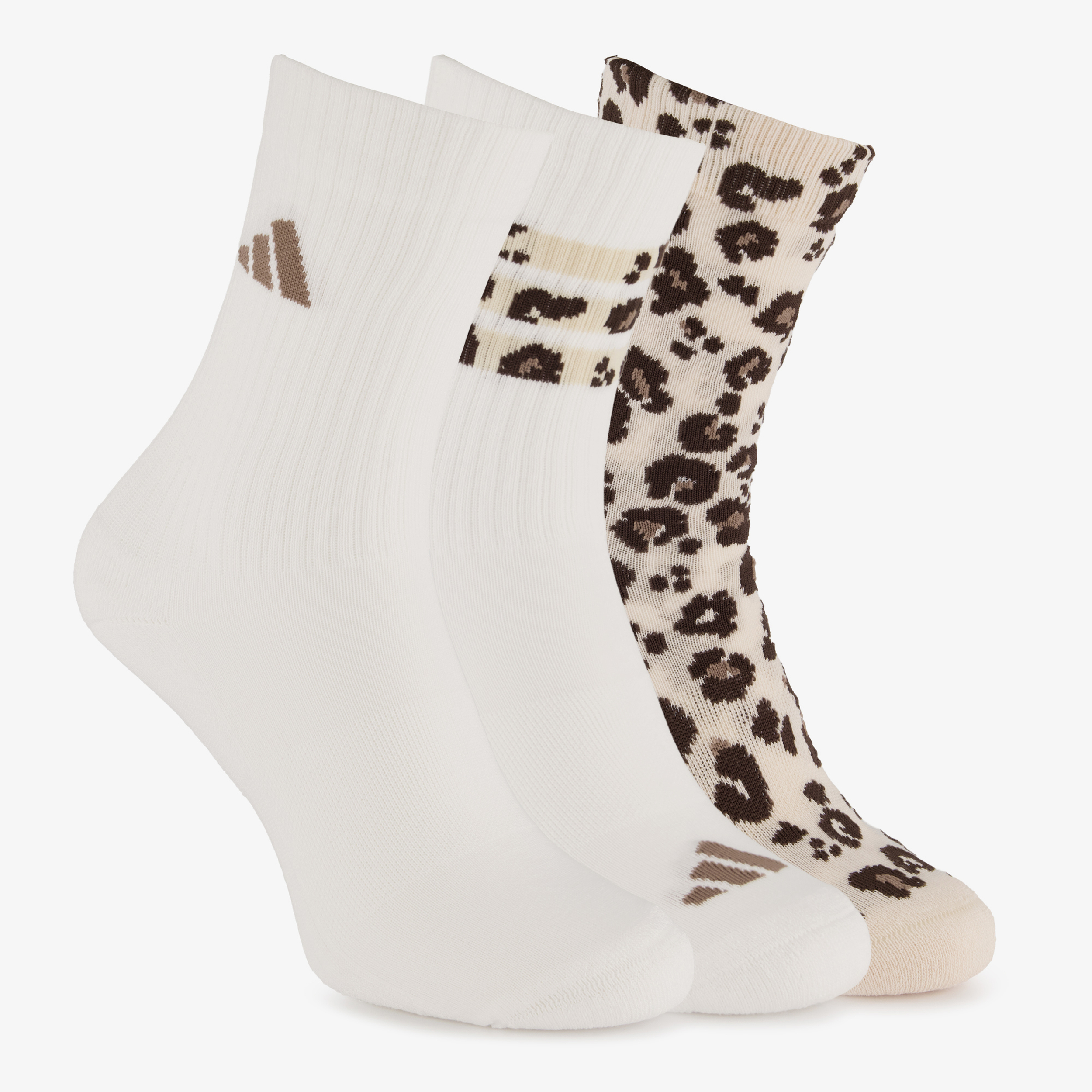 3 paar Adidas dames sokken met panterprint wit, foto 2