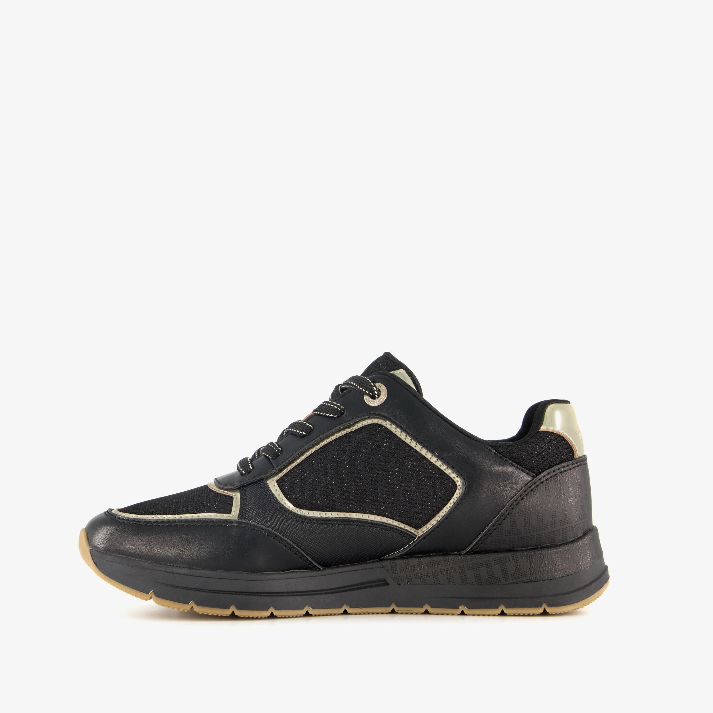 Tamaris dames sneakers zwart goud