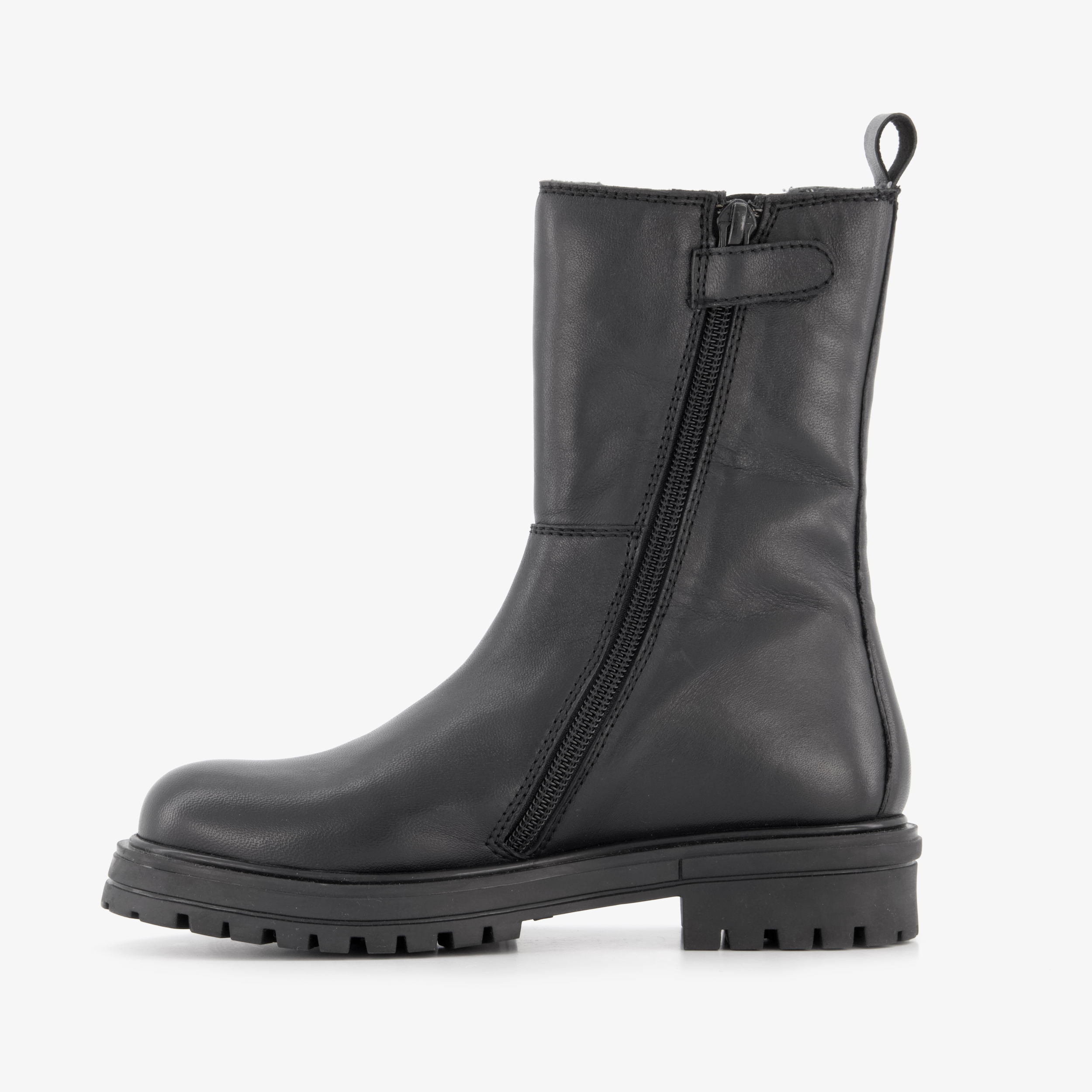 Groot leren meisjes Chelsea boots zwart