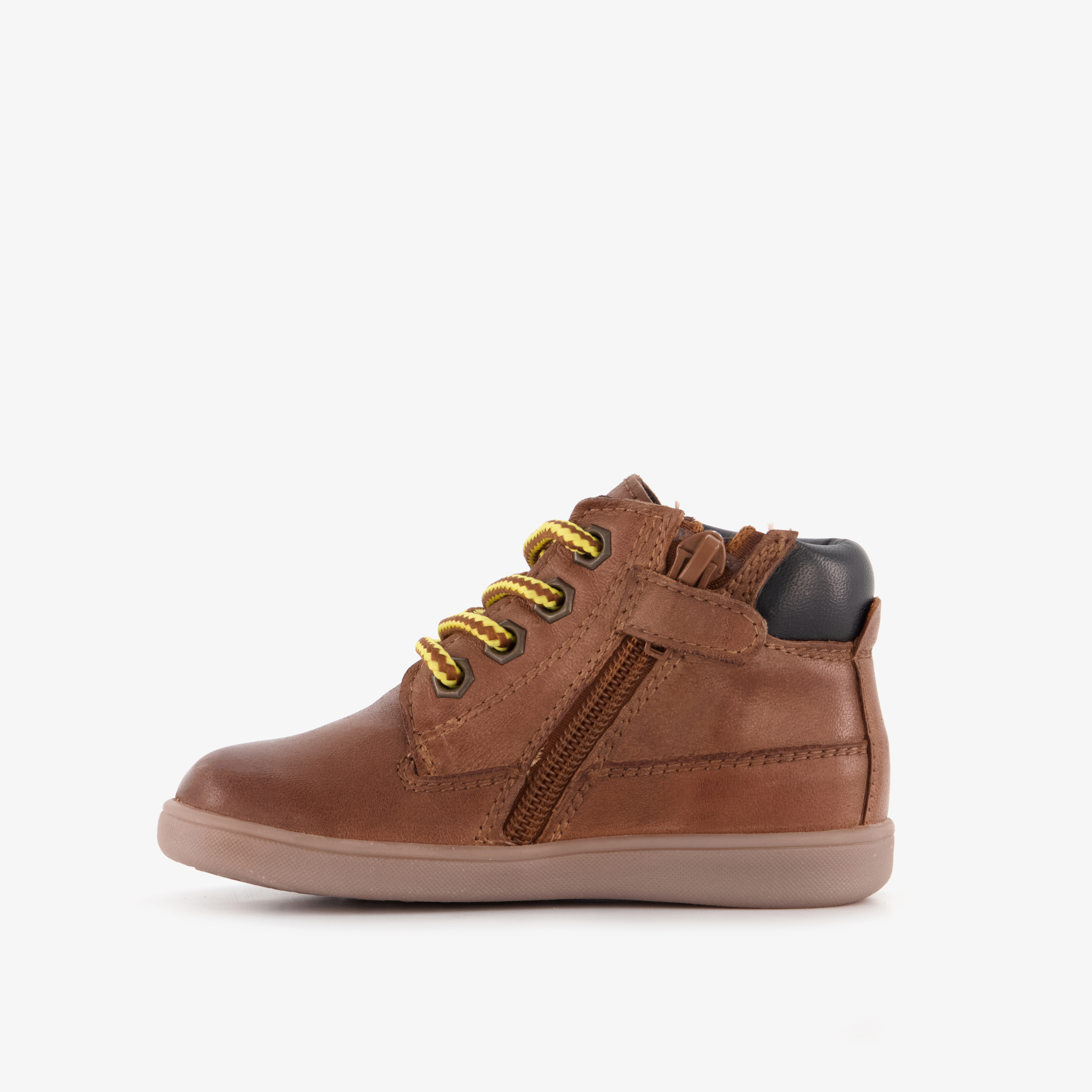 Groot leren jongens veterschoenen cognac