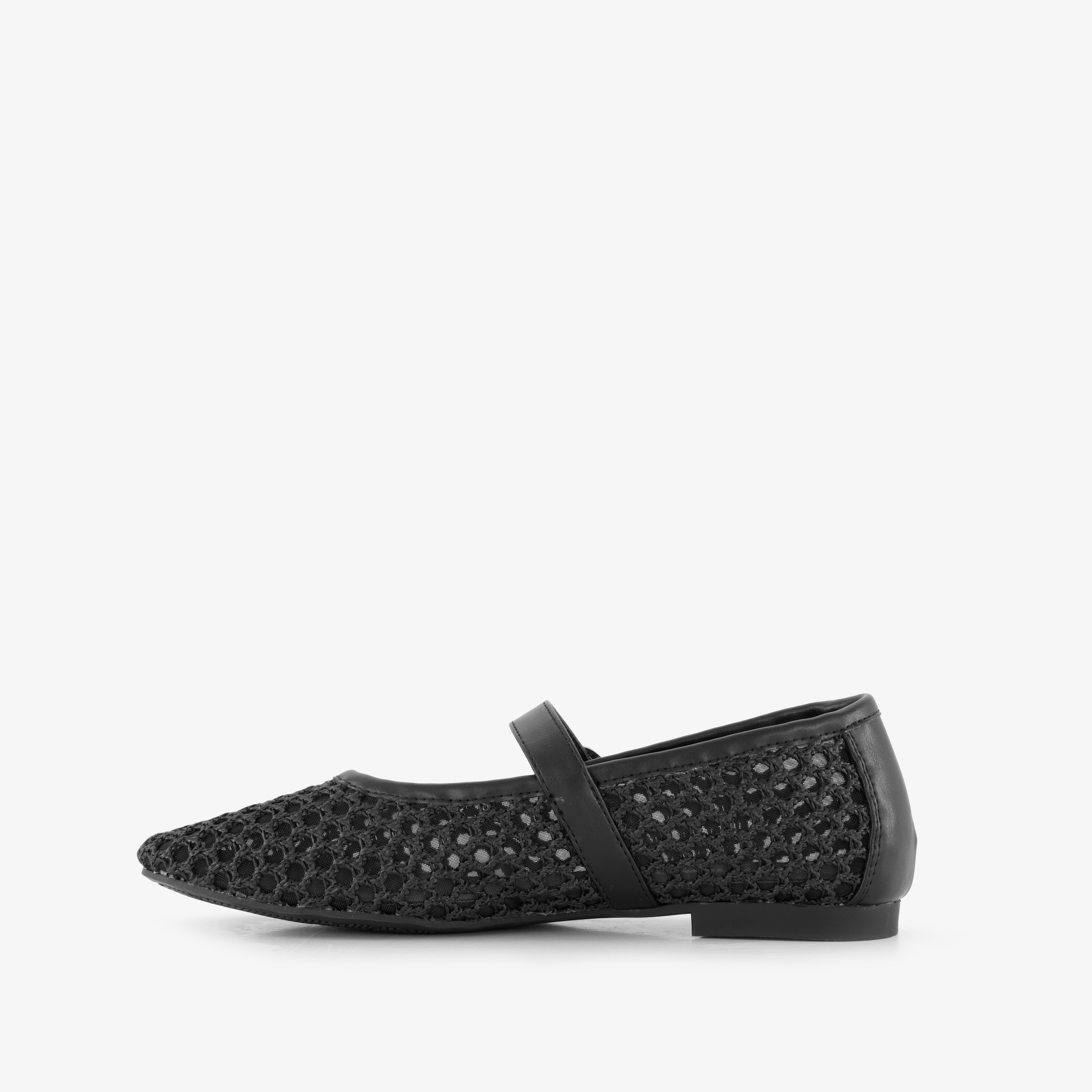 Blue Box dames mesh ballerina's zwart