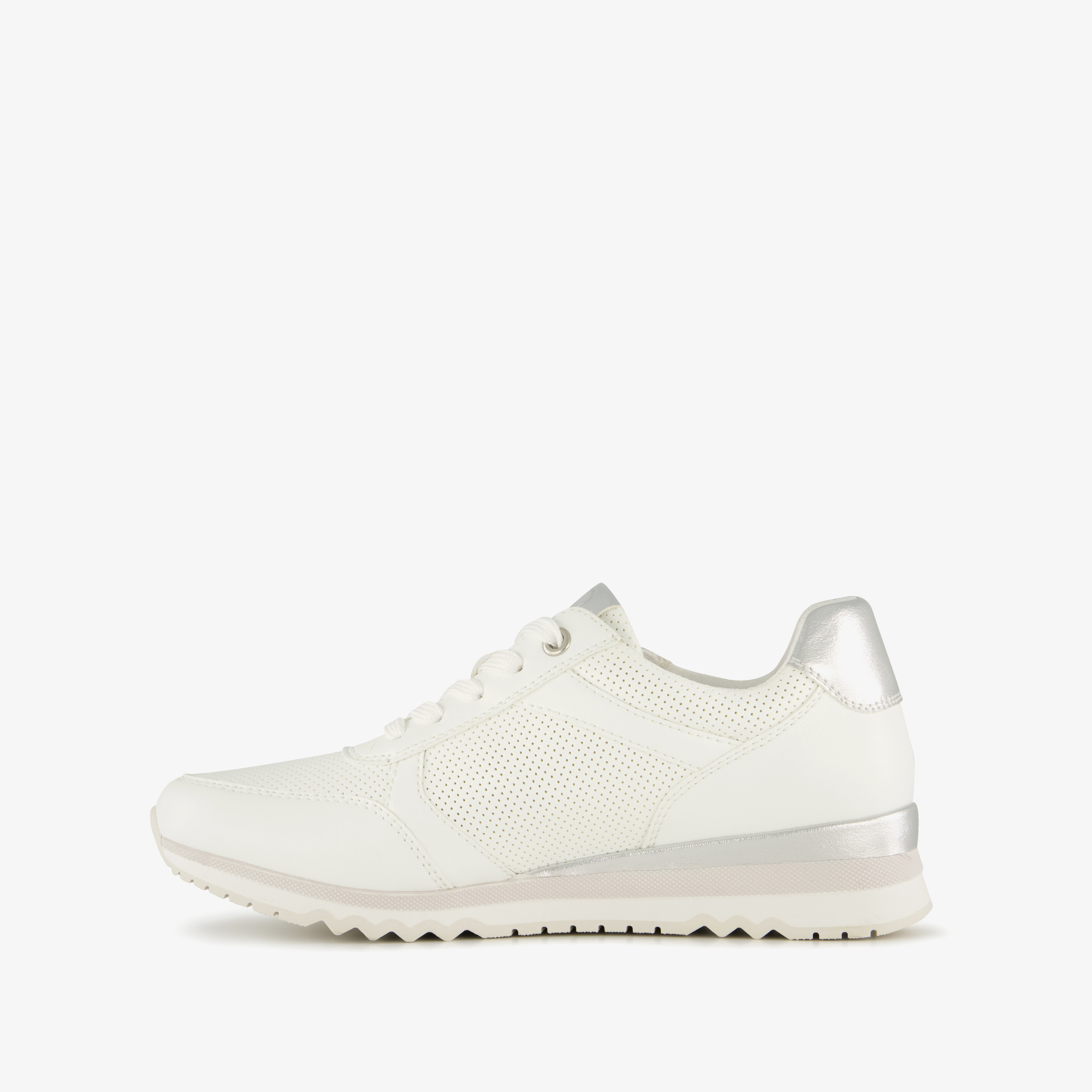 Marco Tozzi dames sneakers met rits en veter wit