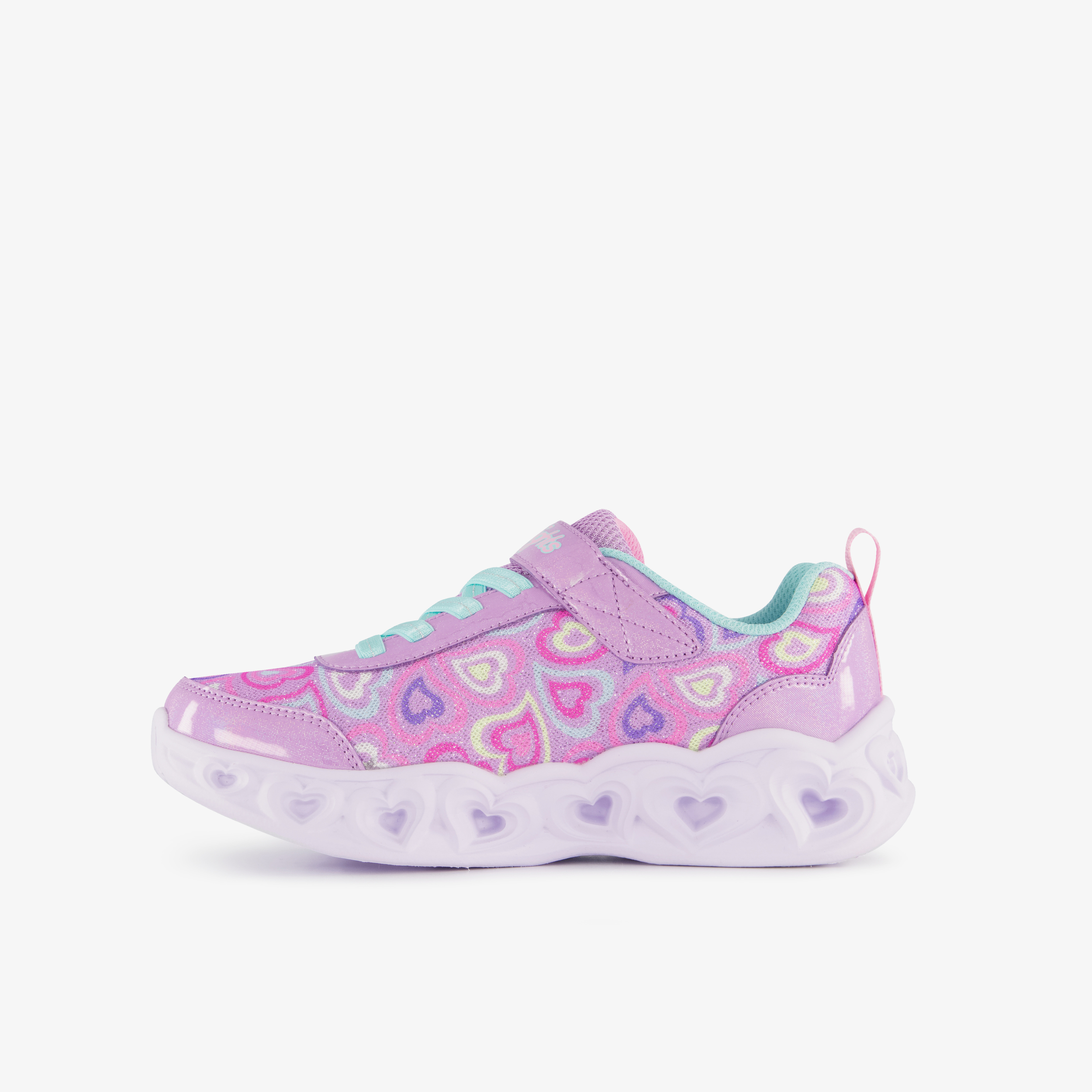 Skechers Heart Lights meisjes sneakers met lichtjes in pastelkleuren