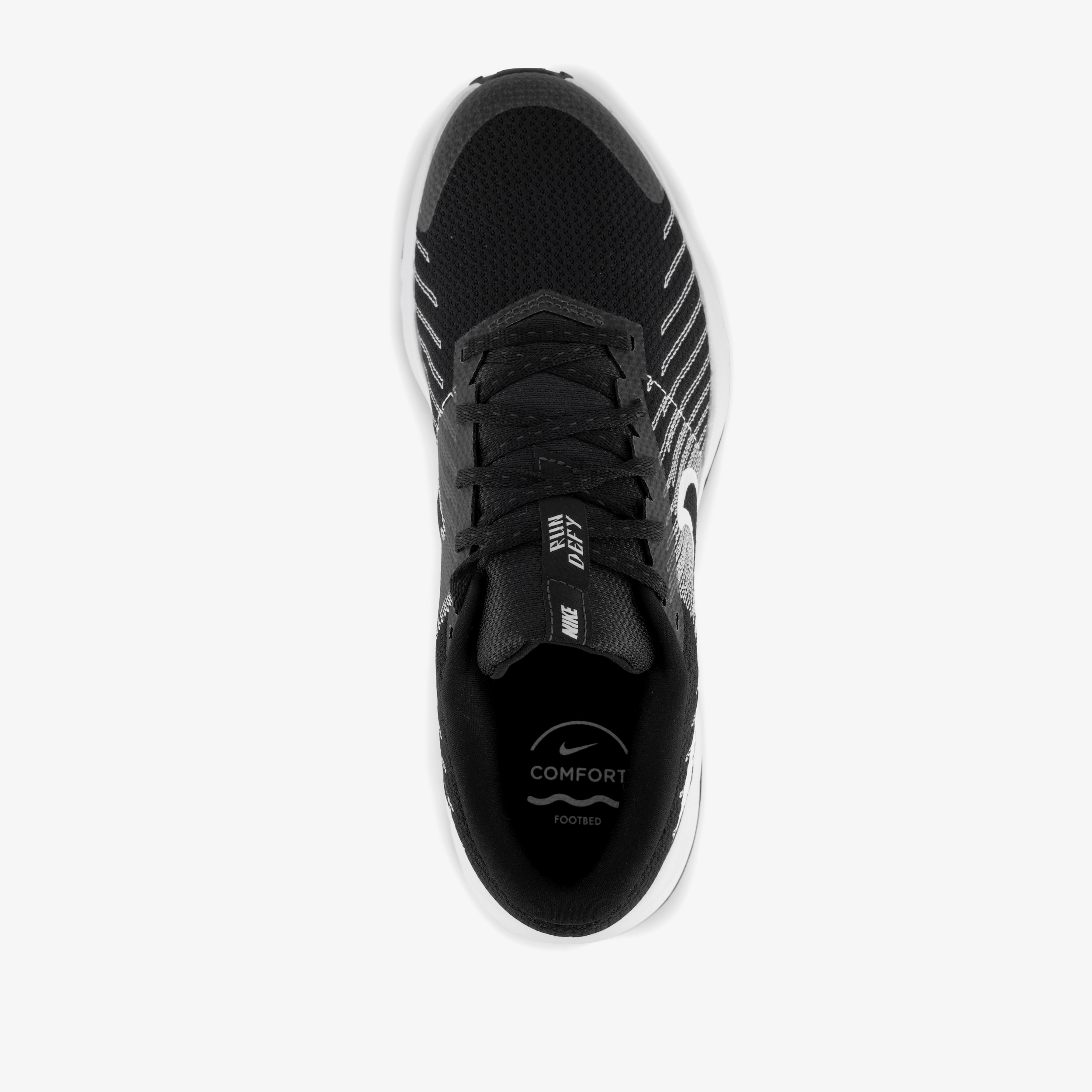 Nike Run Defy heren hardloopschoenen zwart wit, foto 5