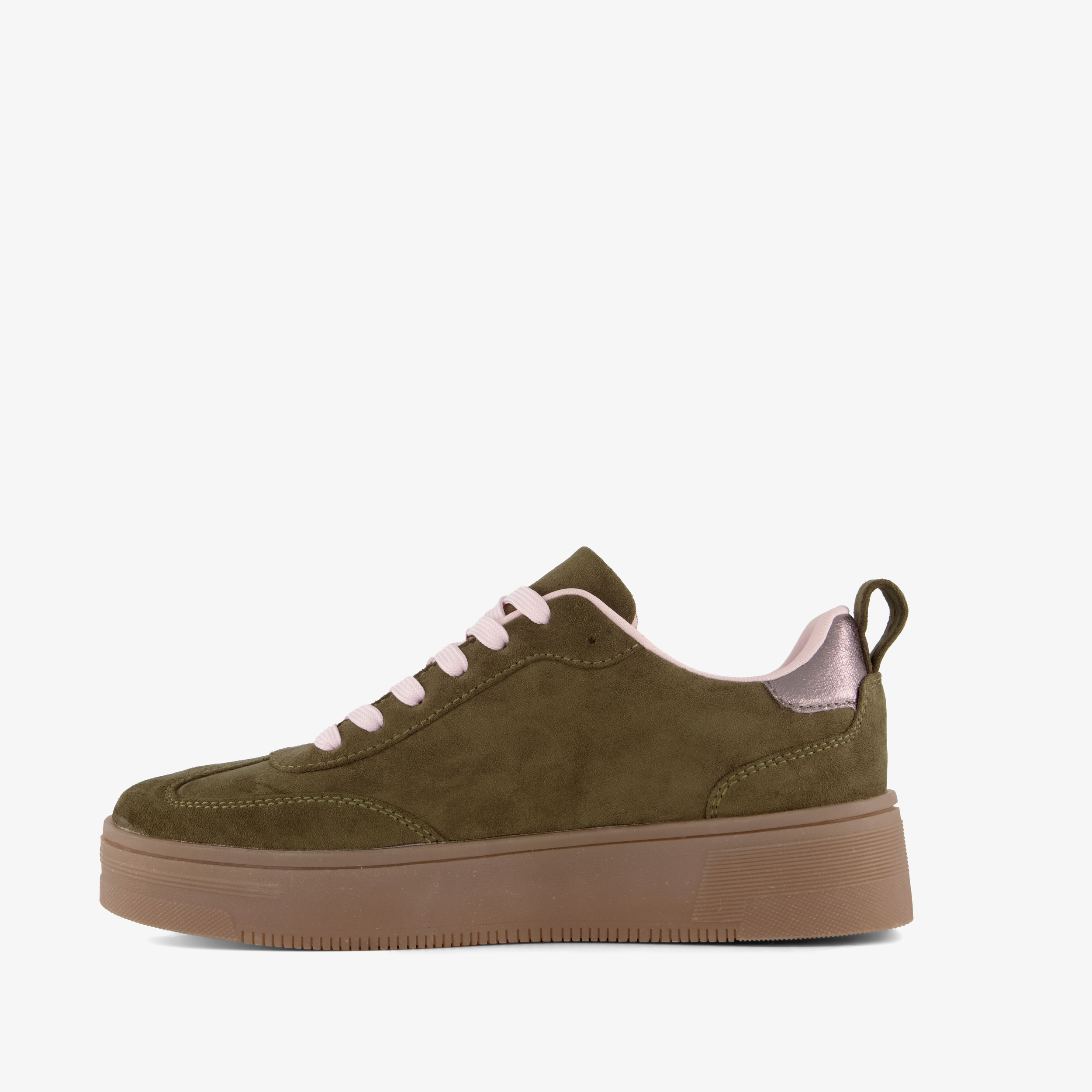 Blue Box dames sneakers donkergroen roze