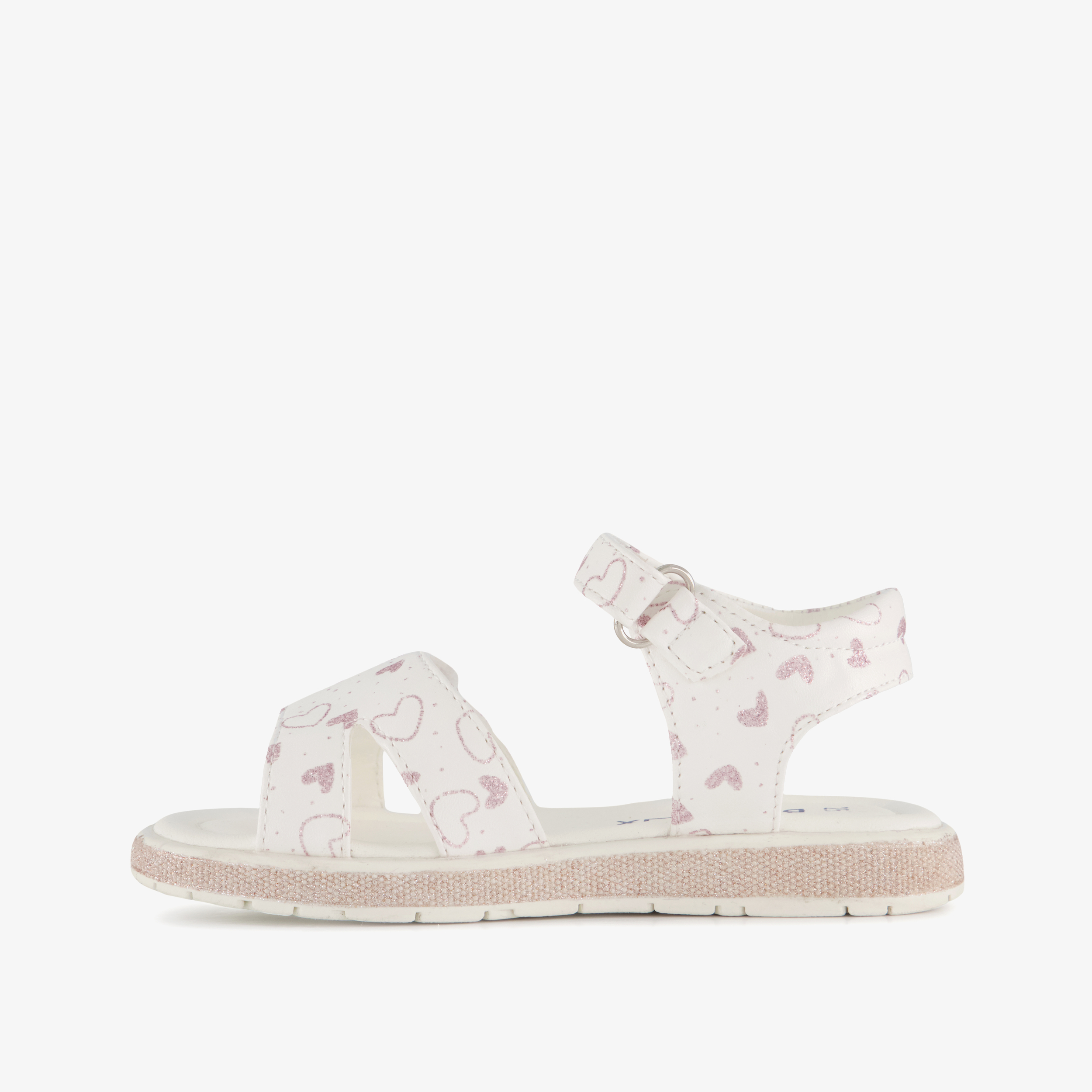 Blue Box meisjes sandalen met hartjes wit