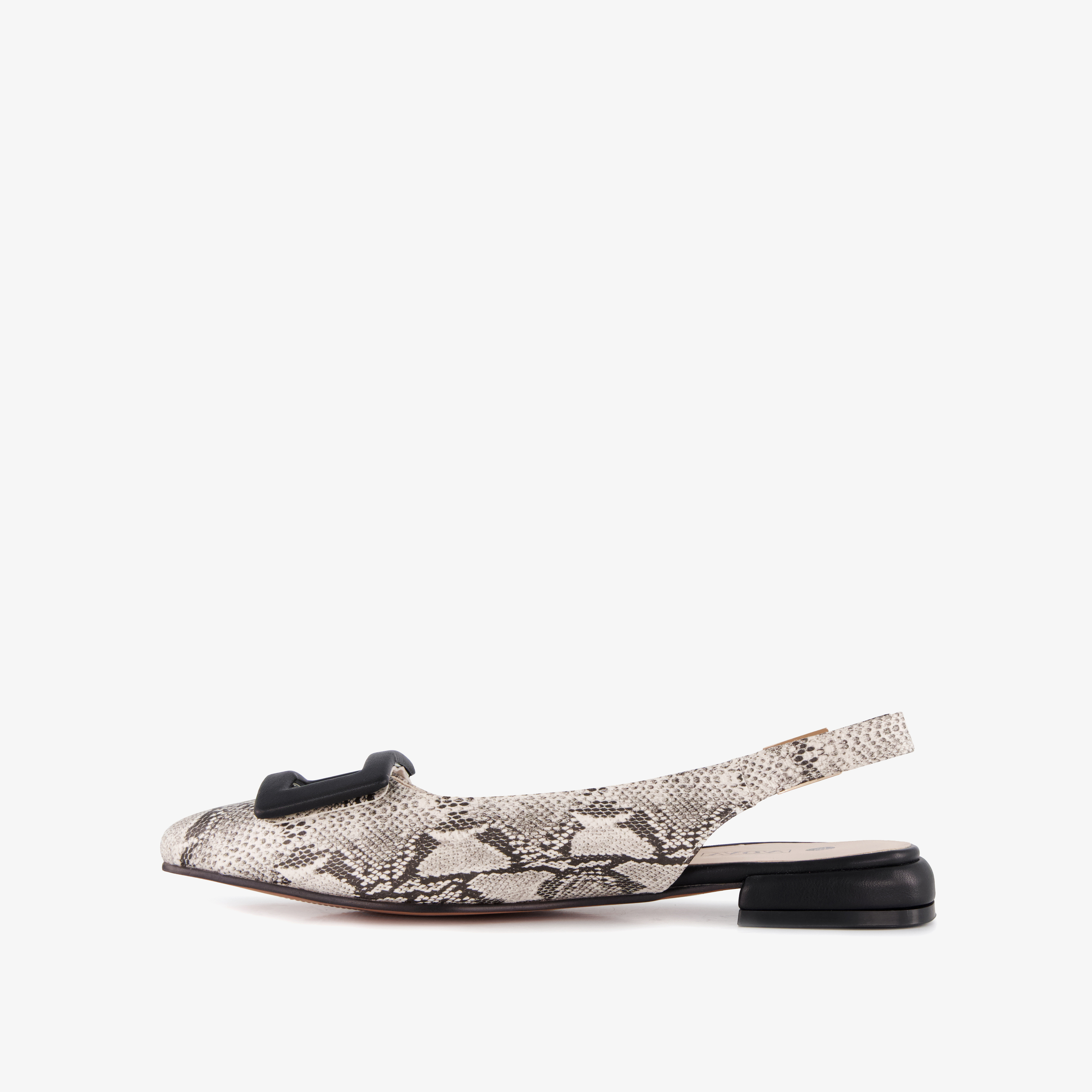 Nova dames slingbacks met slangenprint grijs