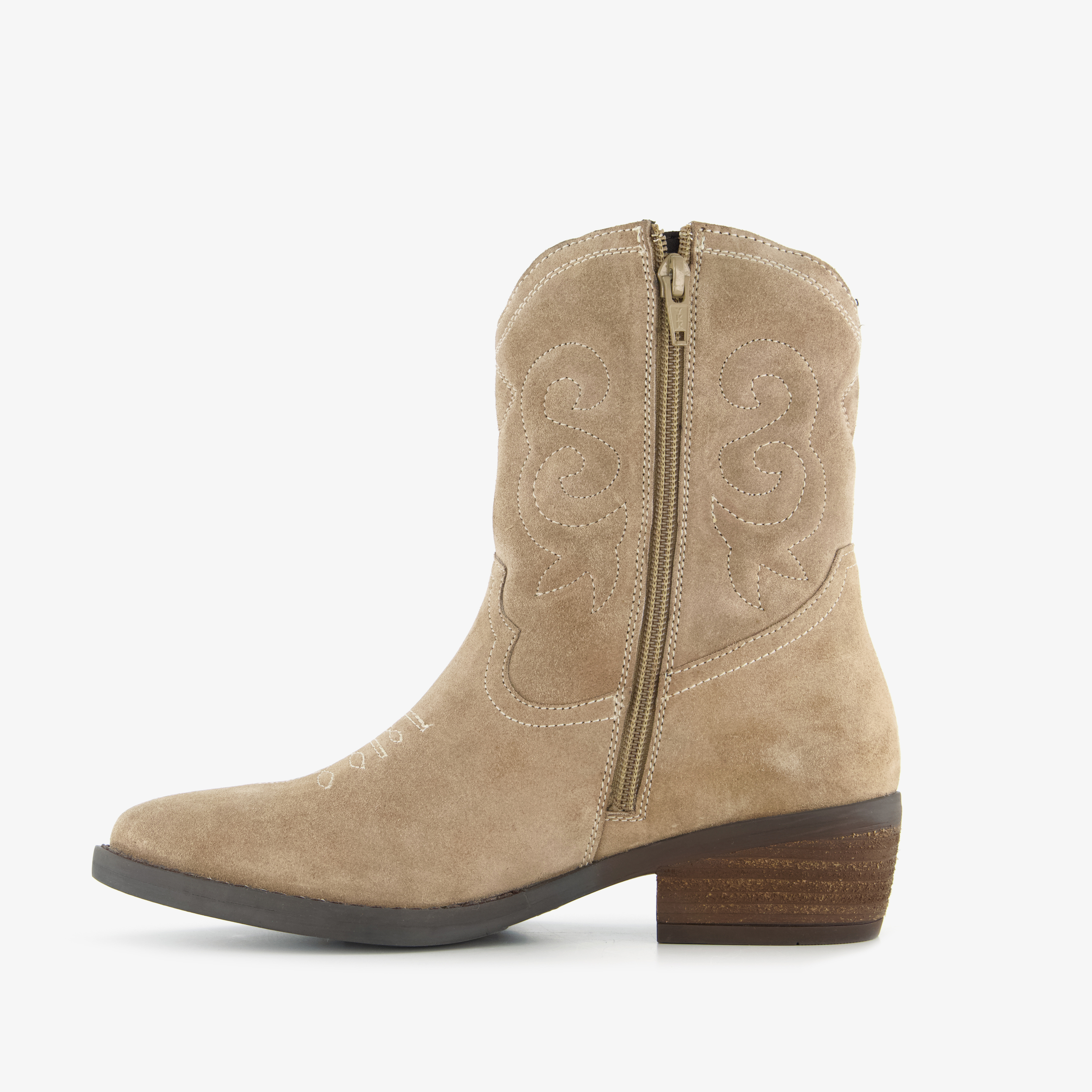 Harper suède dames cowboylaarzen beige