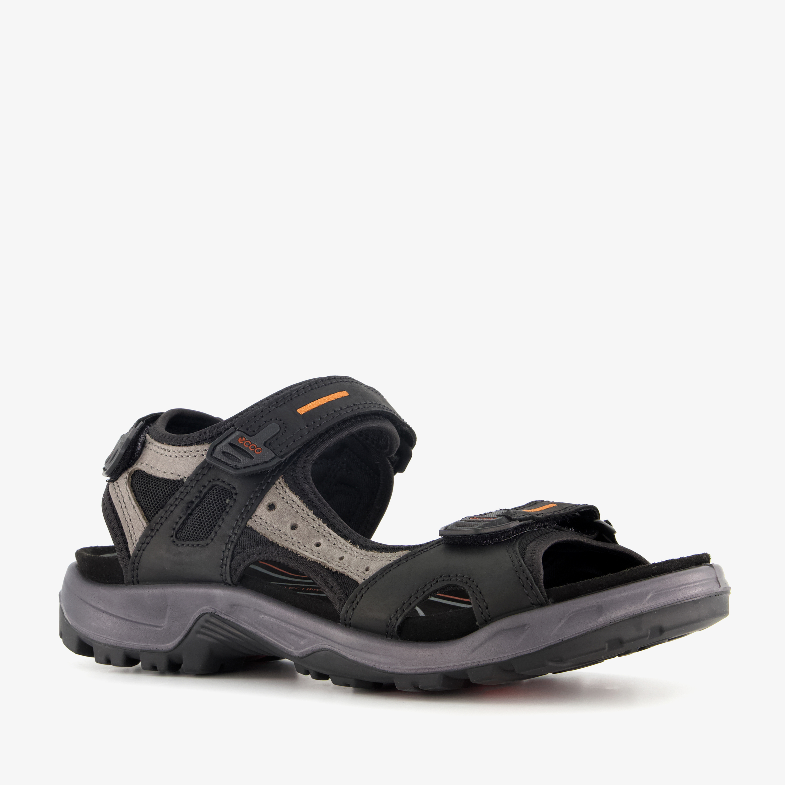 Ecco Offroad leren heren sandalen zwart, foto 7
