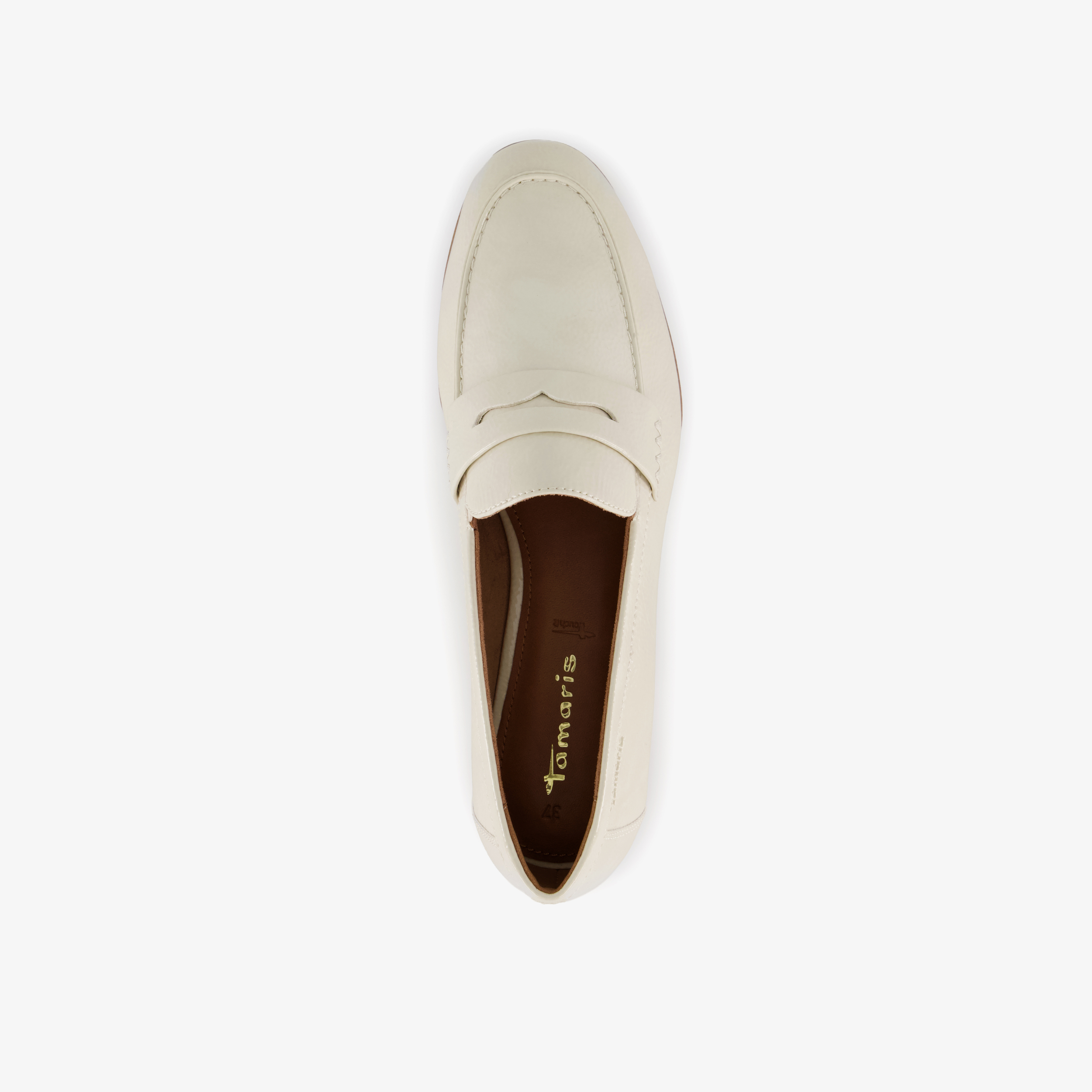 Tamaris dames loafers met lak ivoor, foto 5