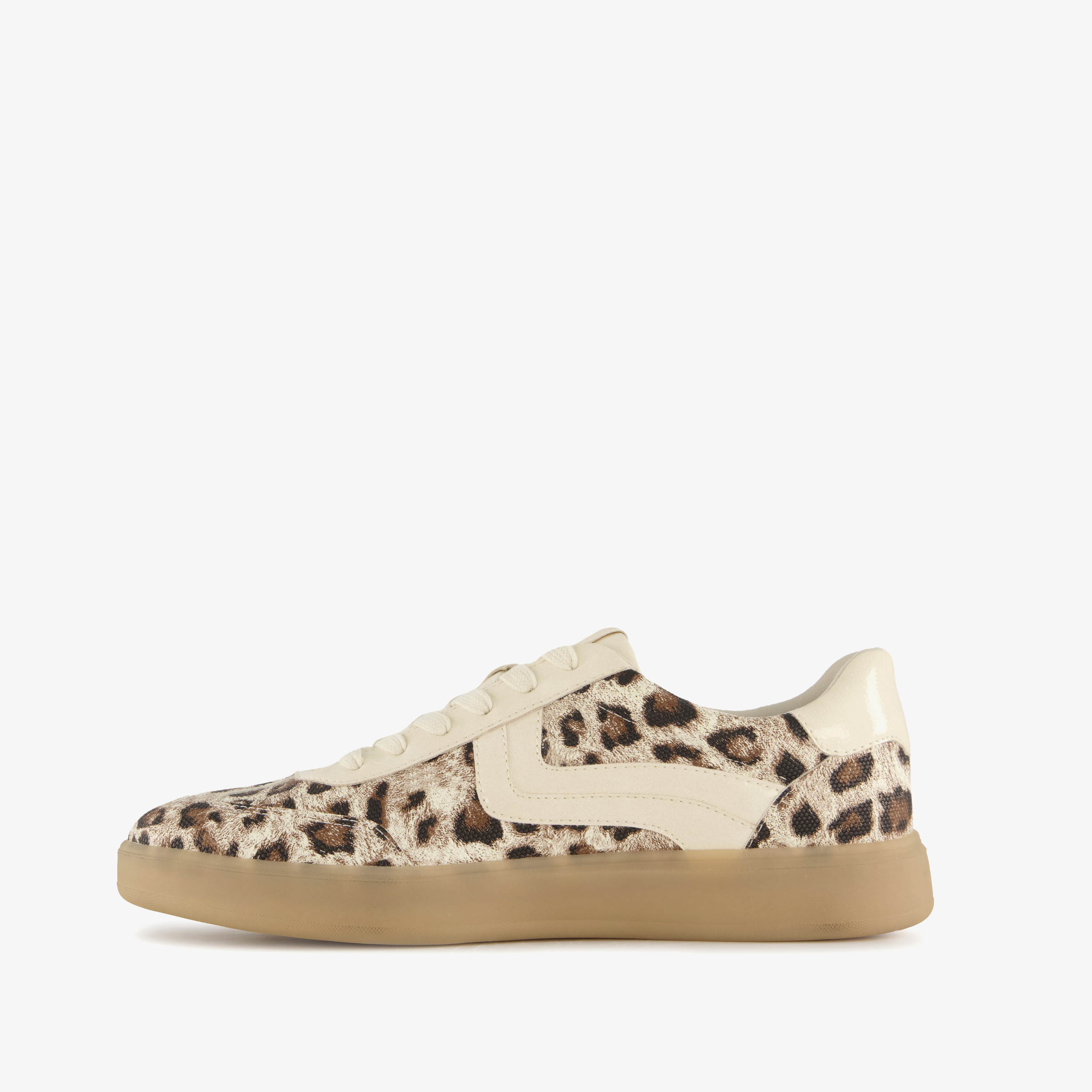 Tamaris dames sneakers met panterprint beige