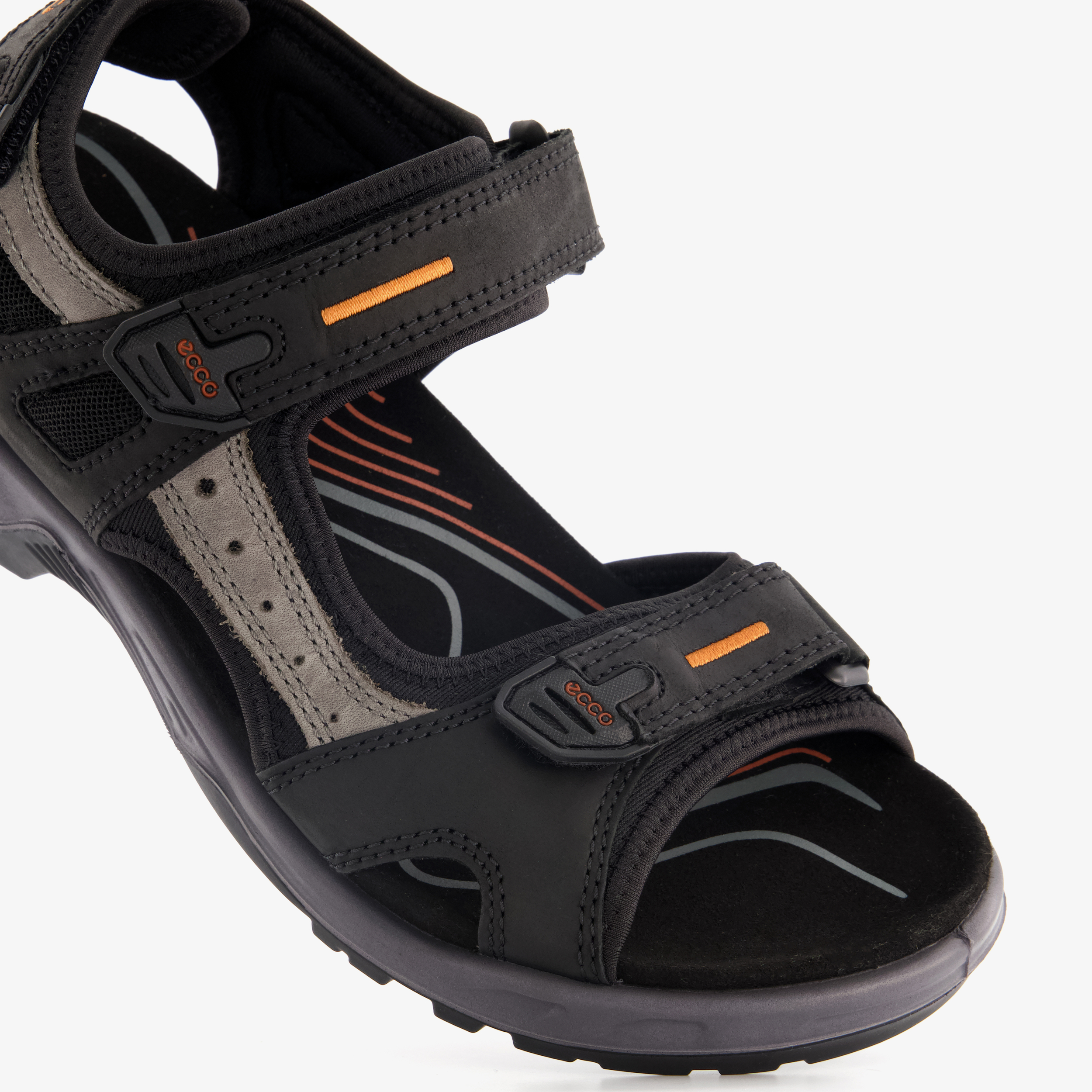 Ecco Offroad leren heren sandalen zwart, foto 2