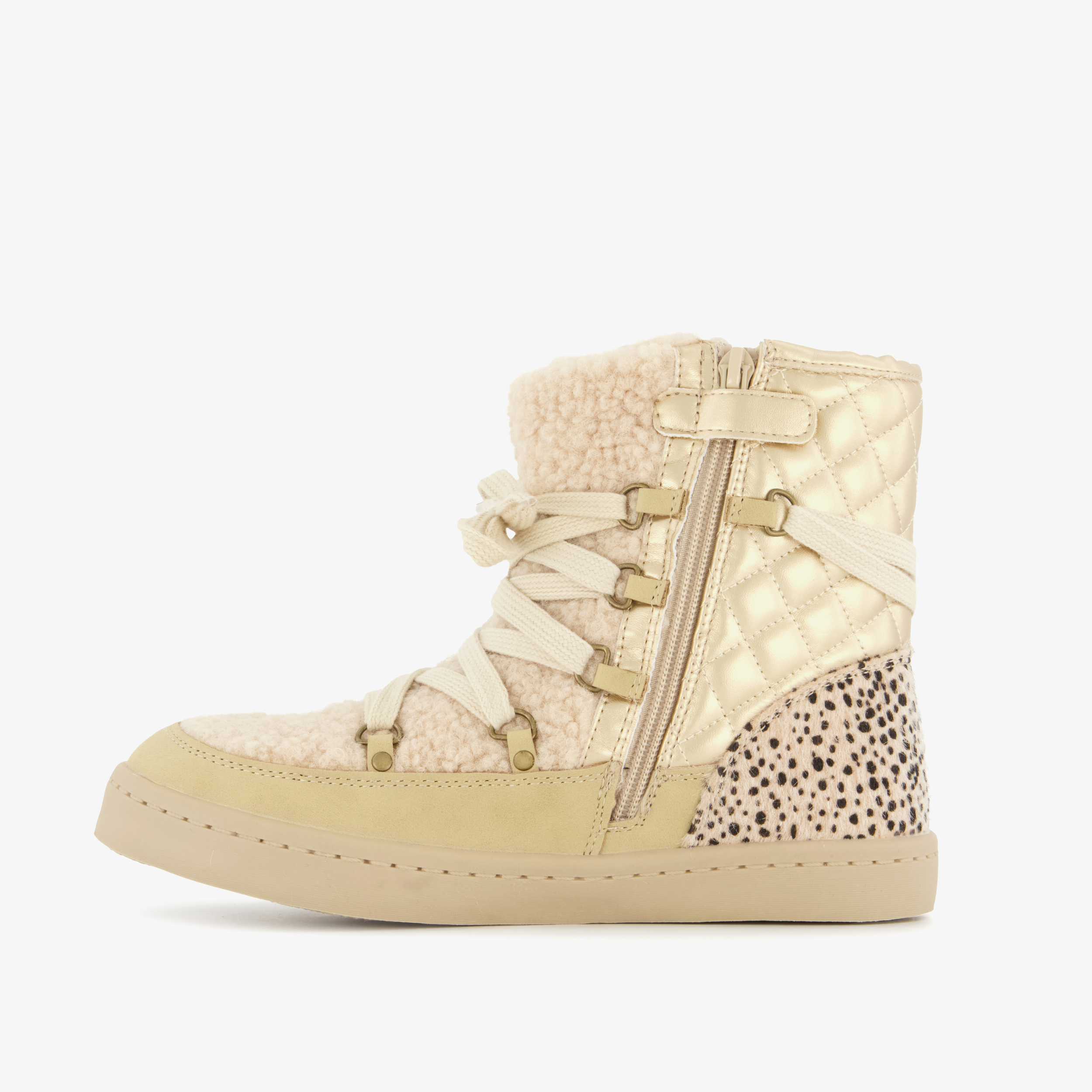 Blue Box gevoerde meisjes teddy boots beige goud