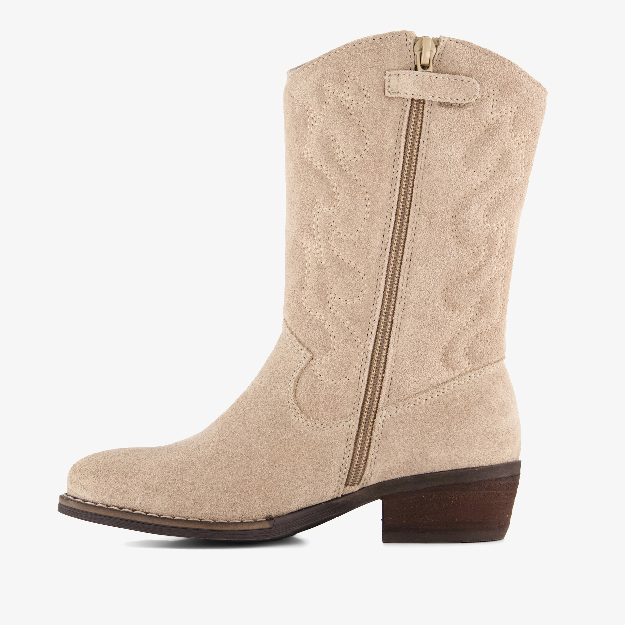 Groot suède meisjes cowboylaarzen met franjes beige