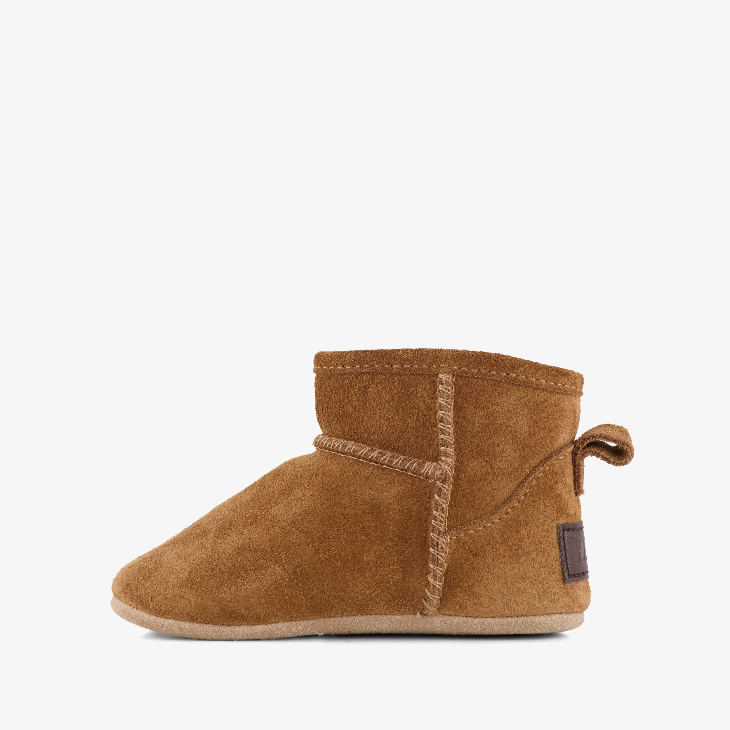 Groot suède babyschoenen bruin