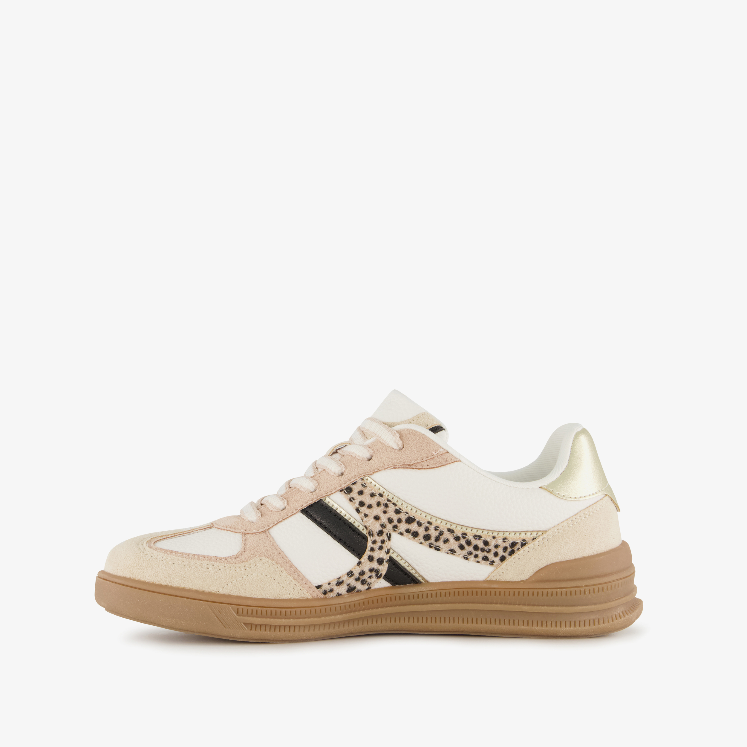 Blue Box dames sneakers beige wit