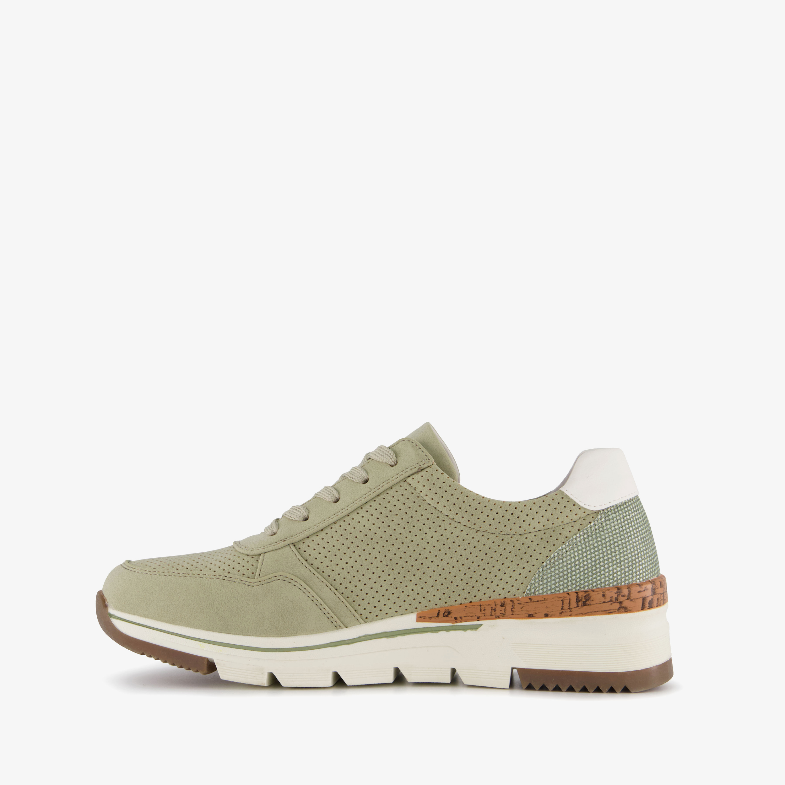 Natuform dames sneakers met kurkdetail groen