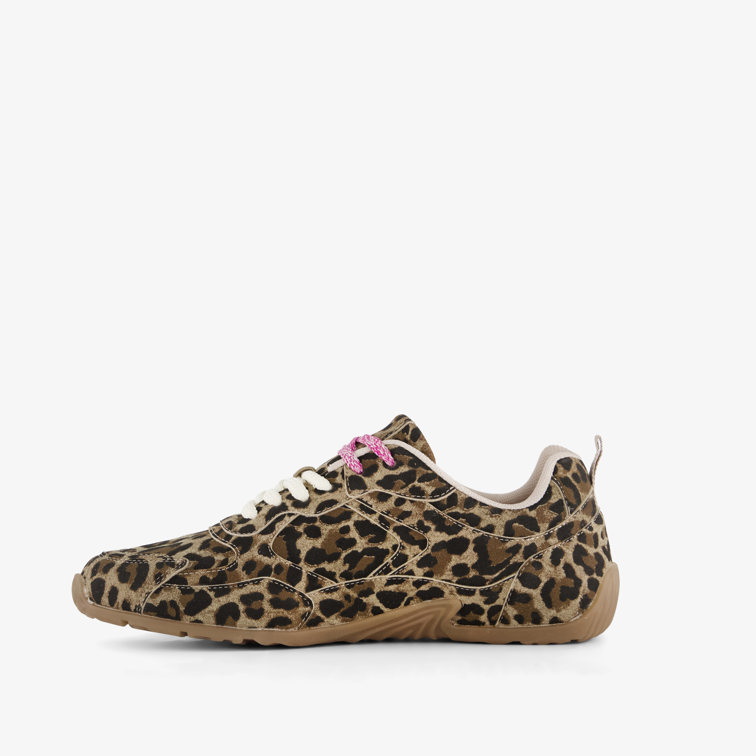 Blue Box dames sneakers met panterprint bruin