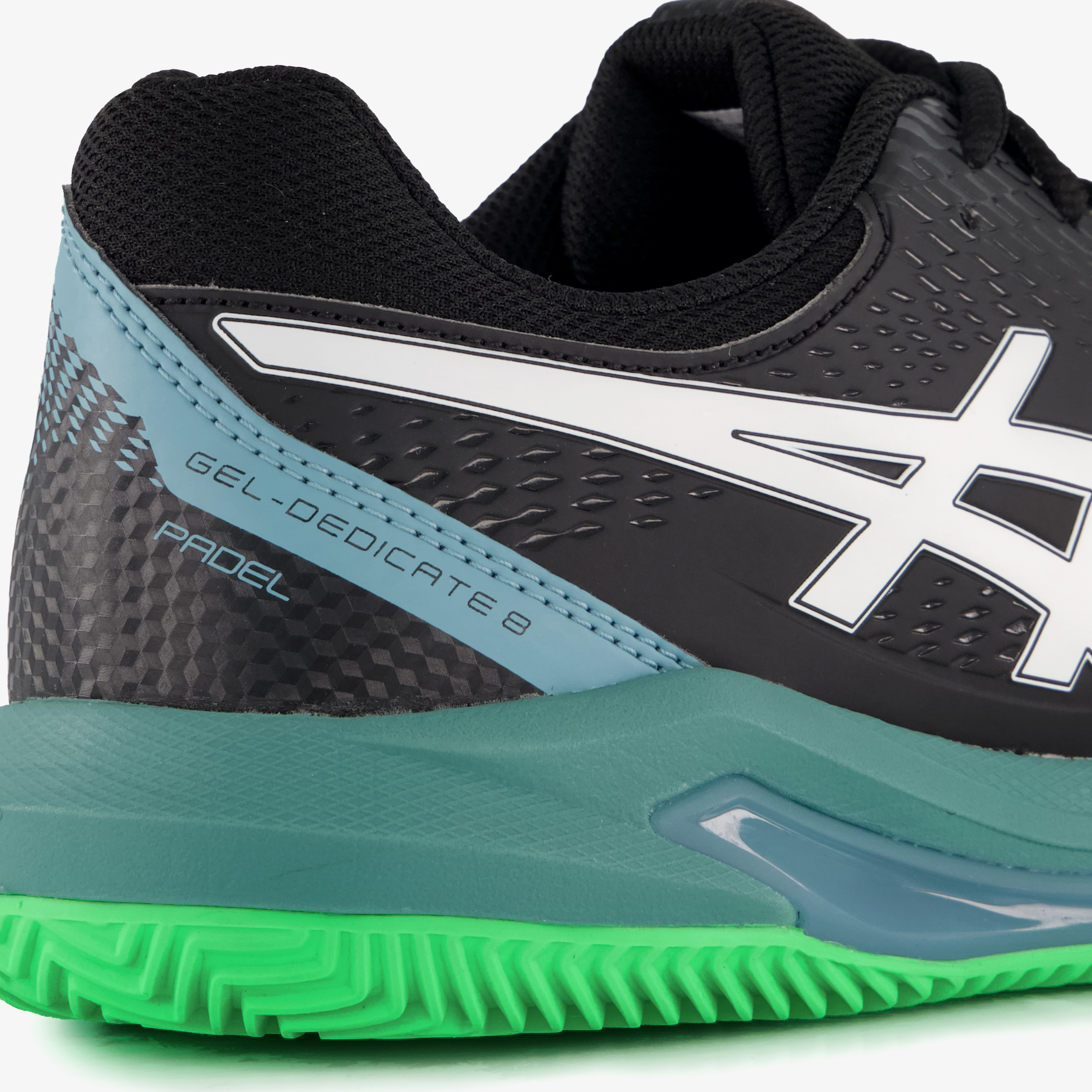Asics Gel-Dedicate 8 heren padelschoenen zwart groen, foto 3