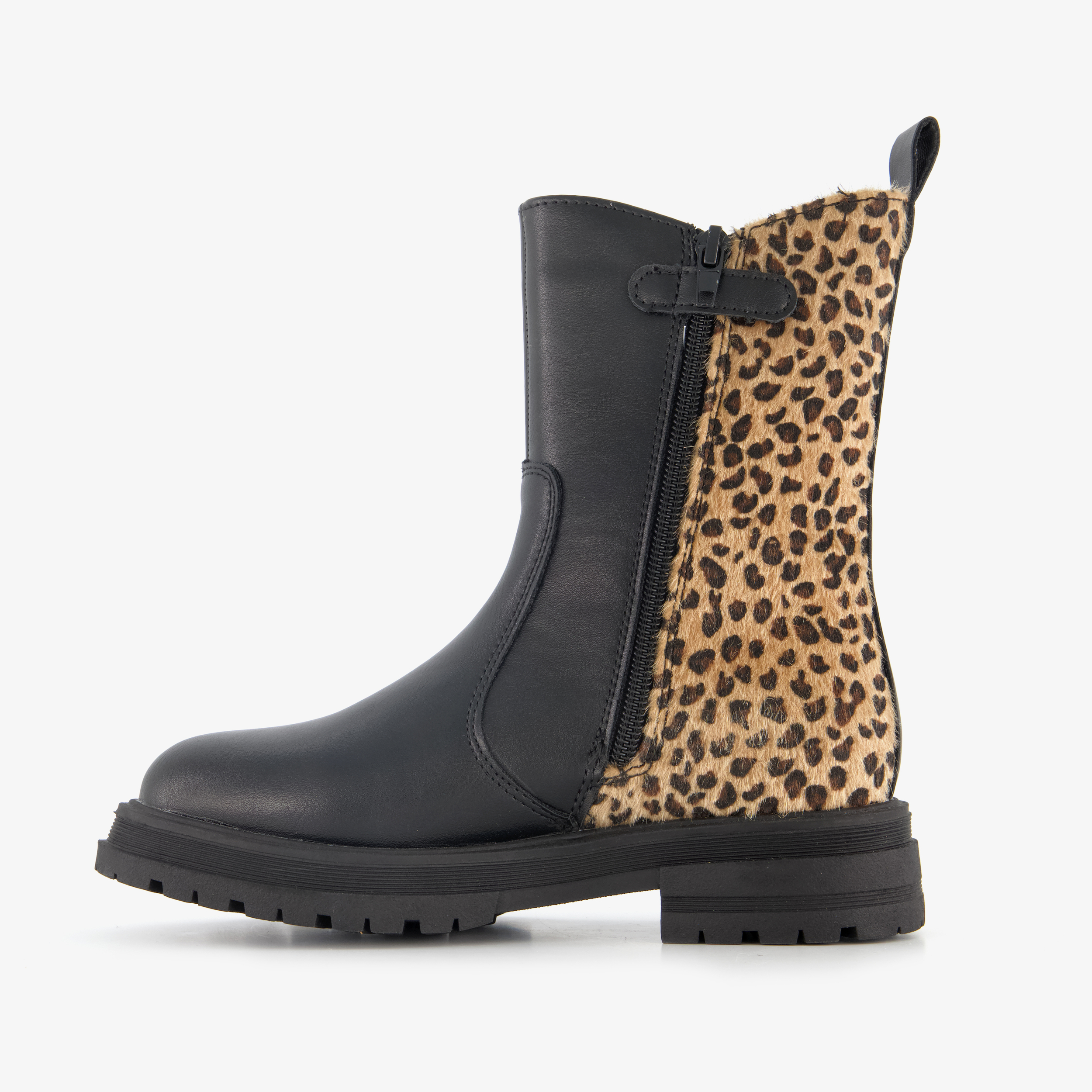 Blue Box meisjes Chelsea boot met luipaardprint zwart