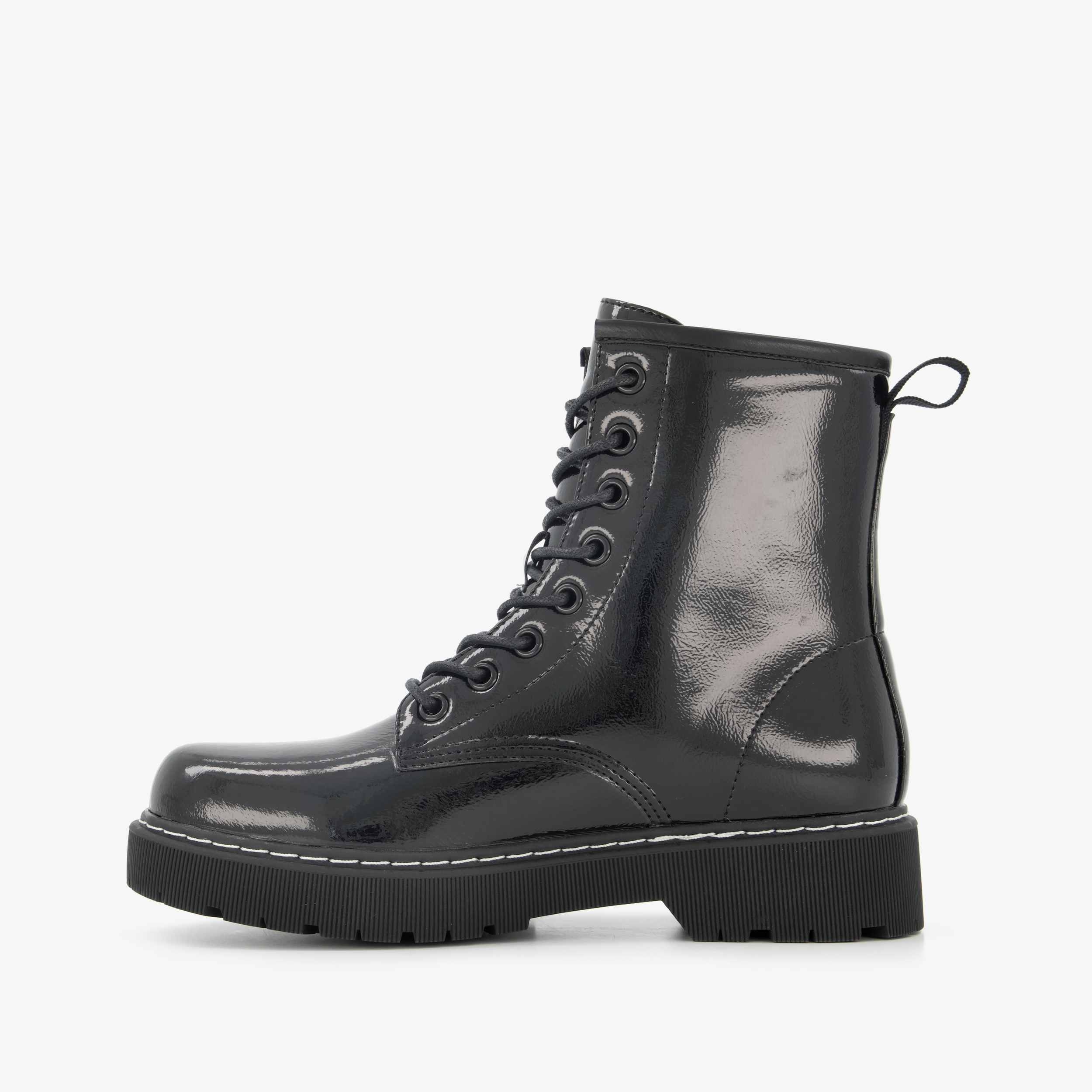 Blue Box lak dames veterboots zwart