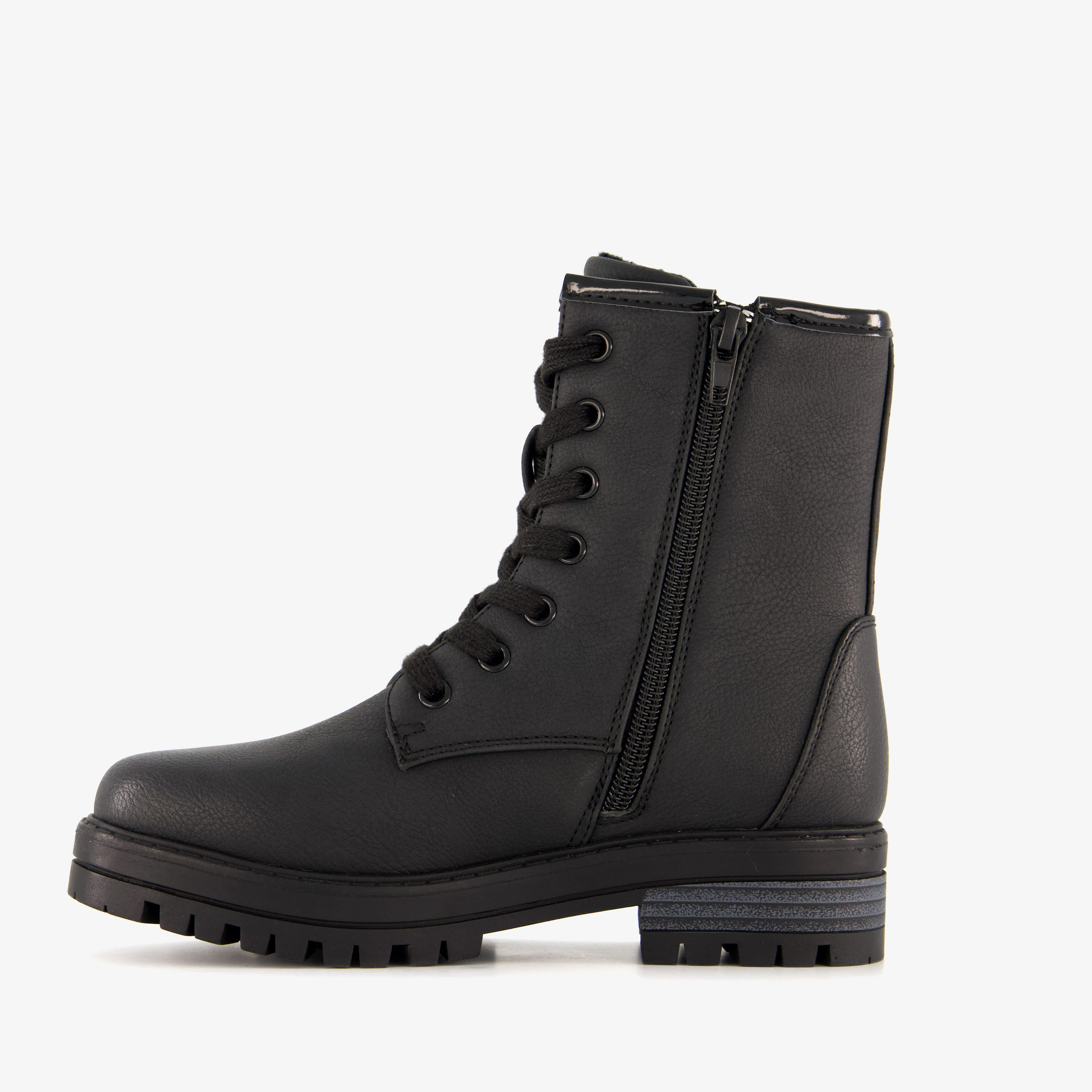Blue Box meisjes veterboots met hartjes zwart