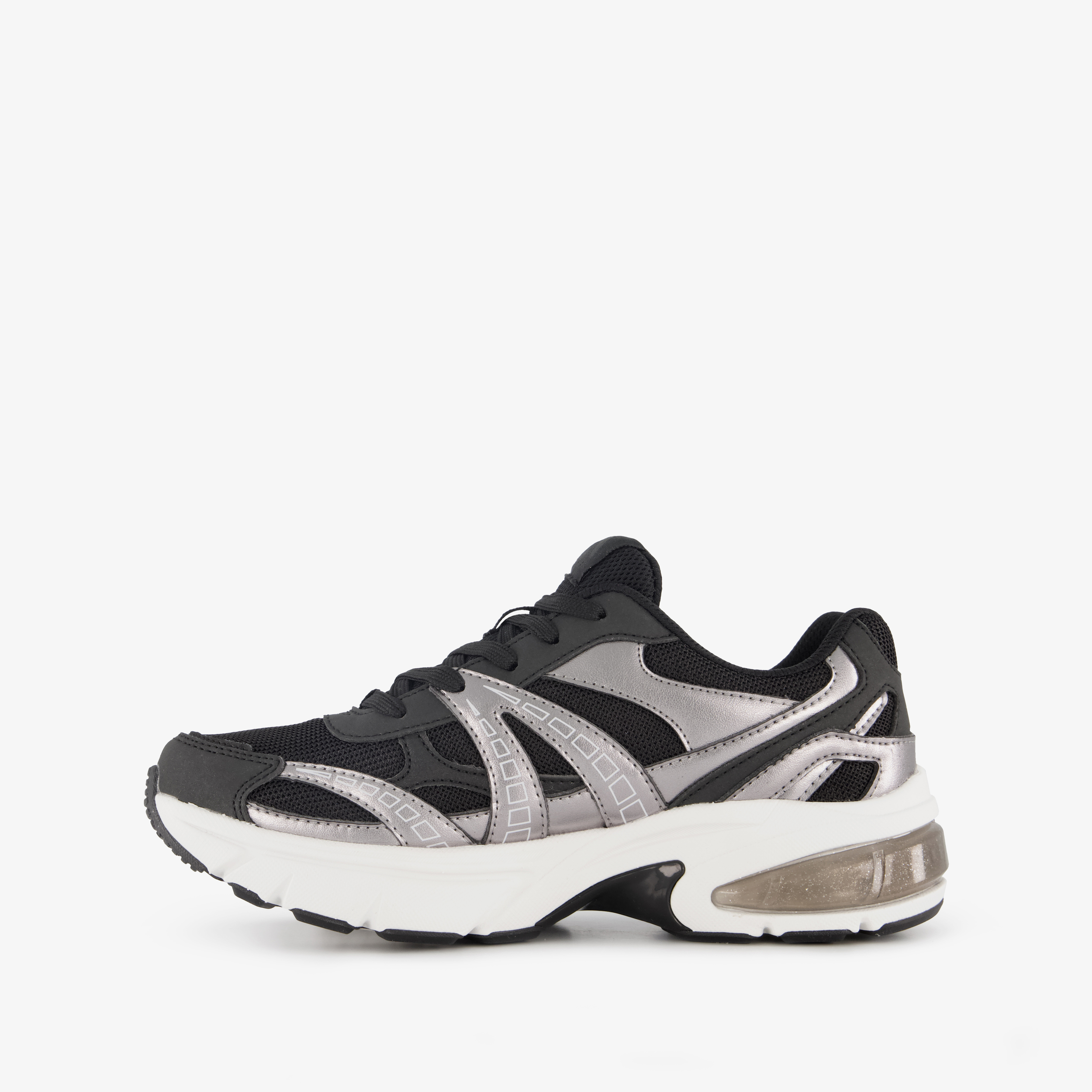 Skechers Shadow Stellar 90 dames sneakers zwart zilver