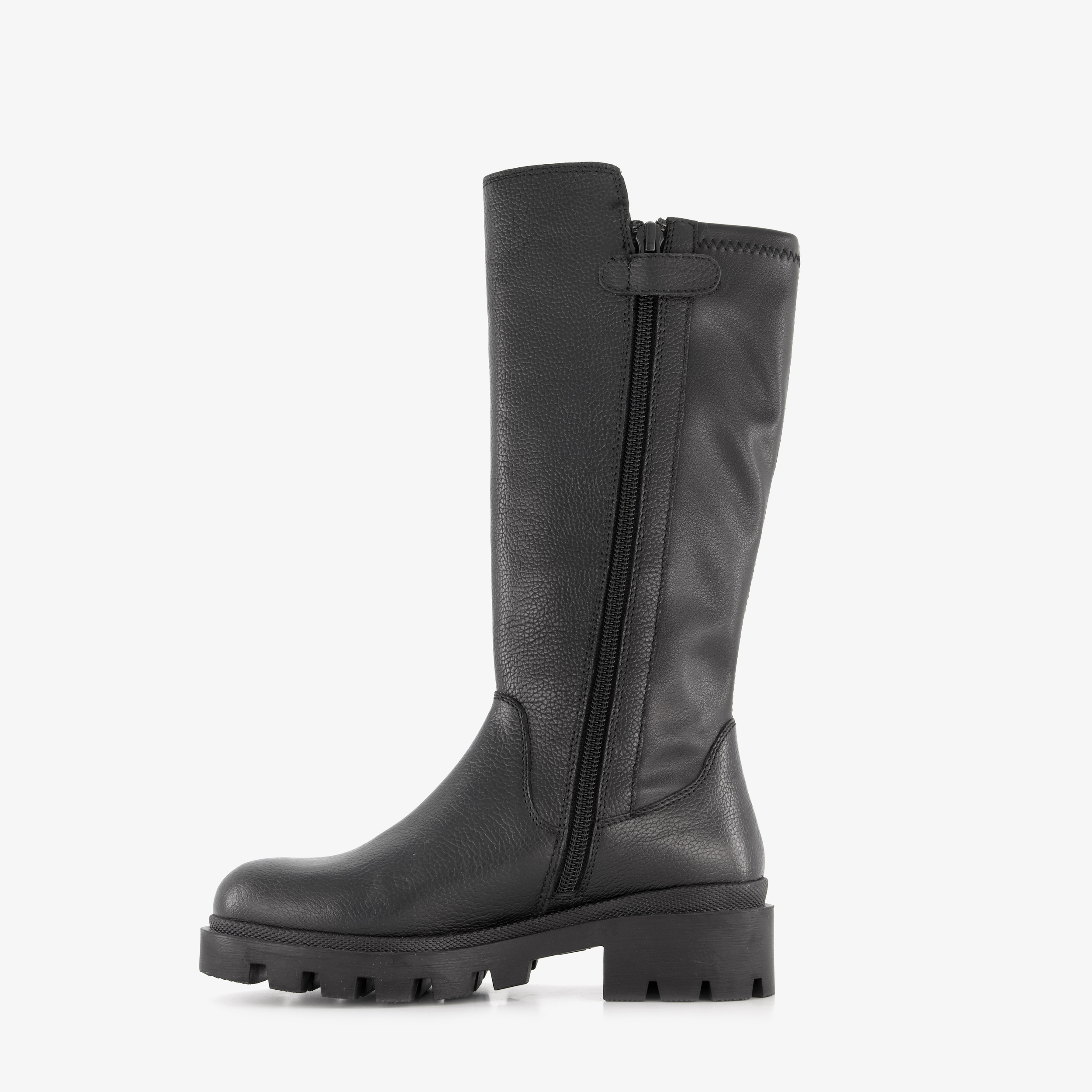 Groot hoge leren meisjes boots zwart