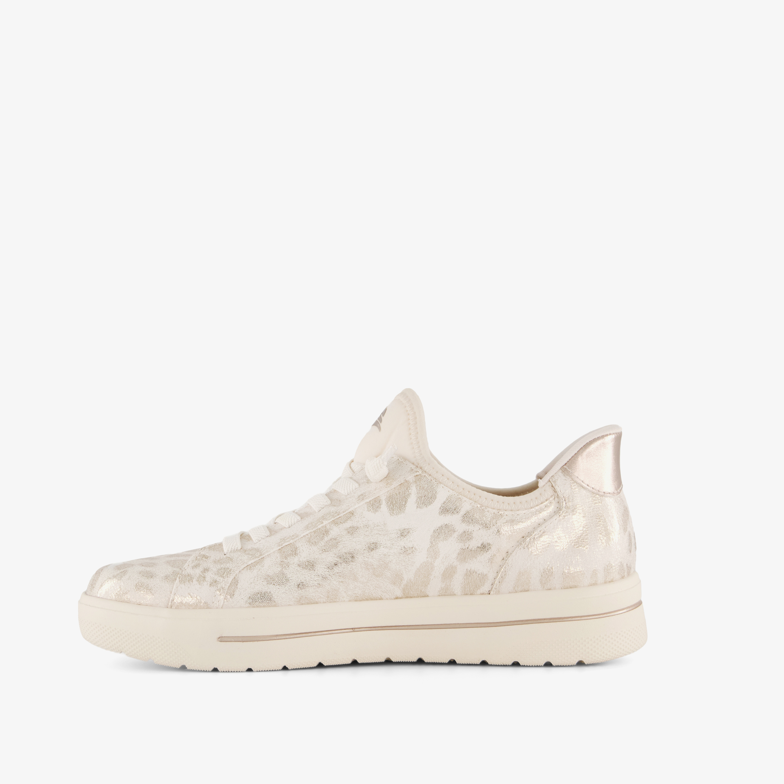 Jana Step In dames sneakers met H leest wit zilver