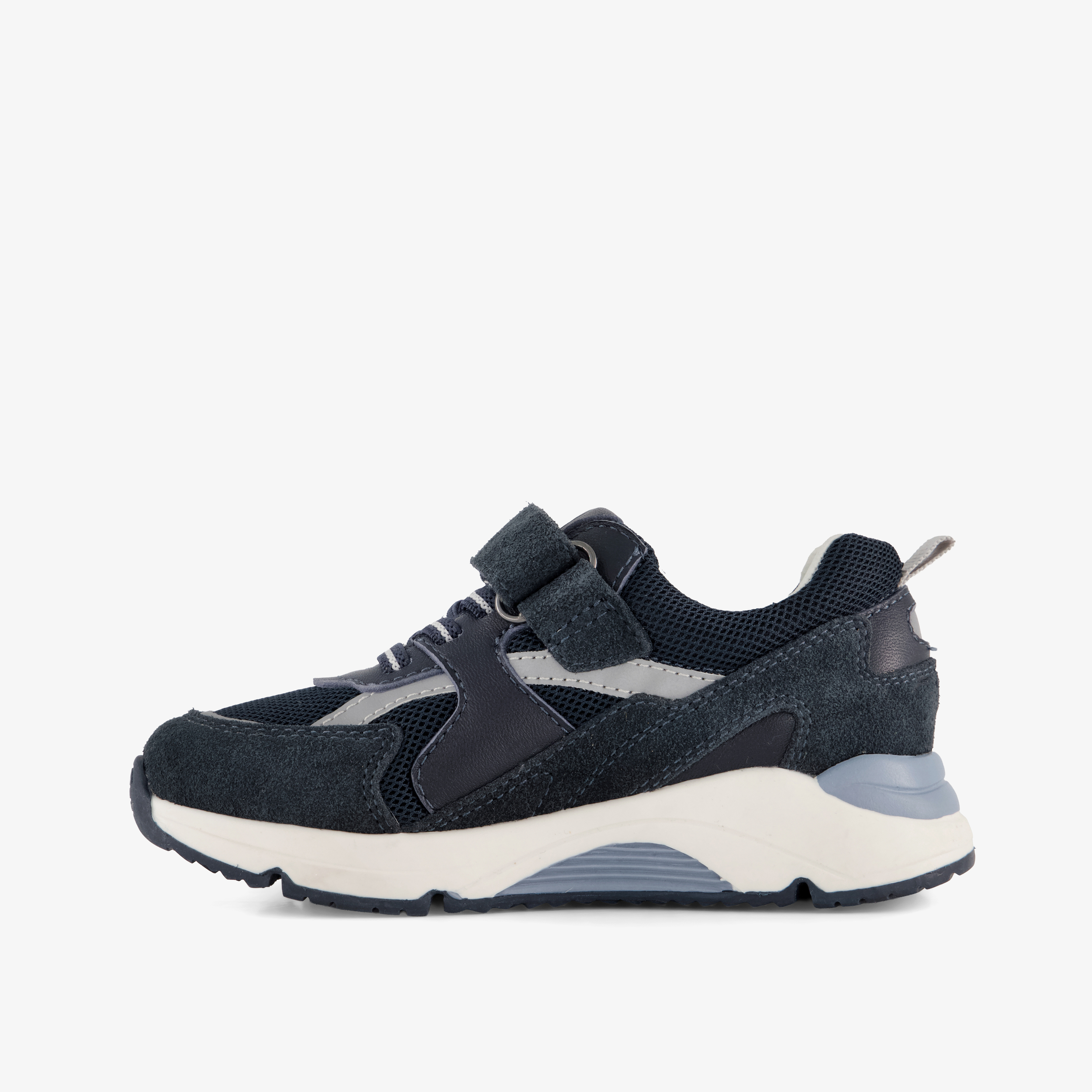 Stap suède jongens sneakers donkerblauw