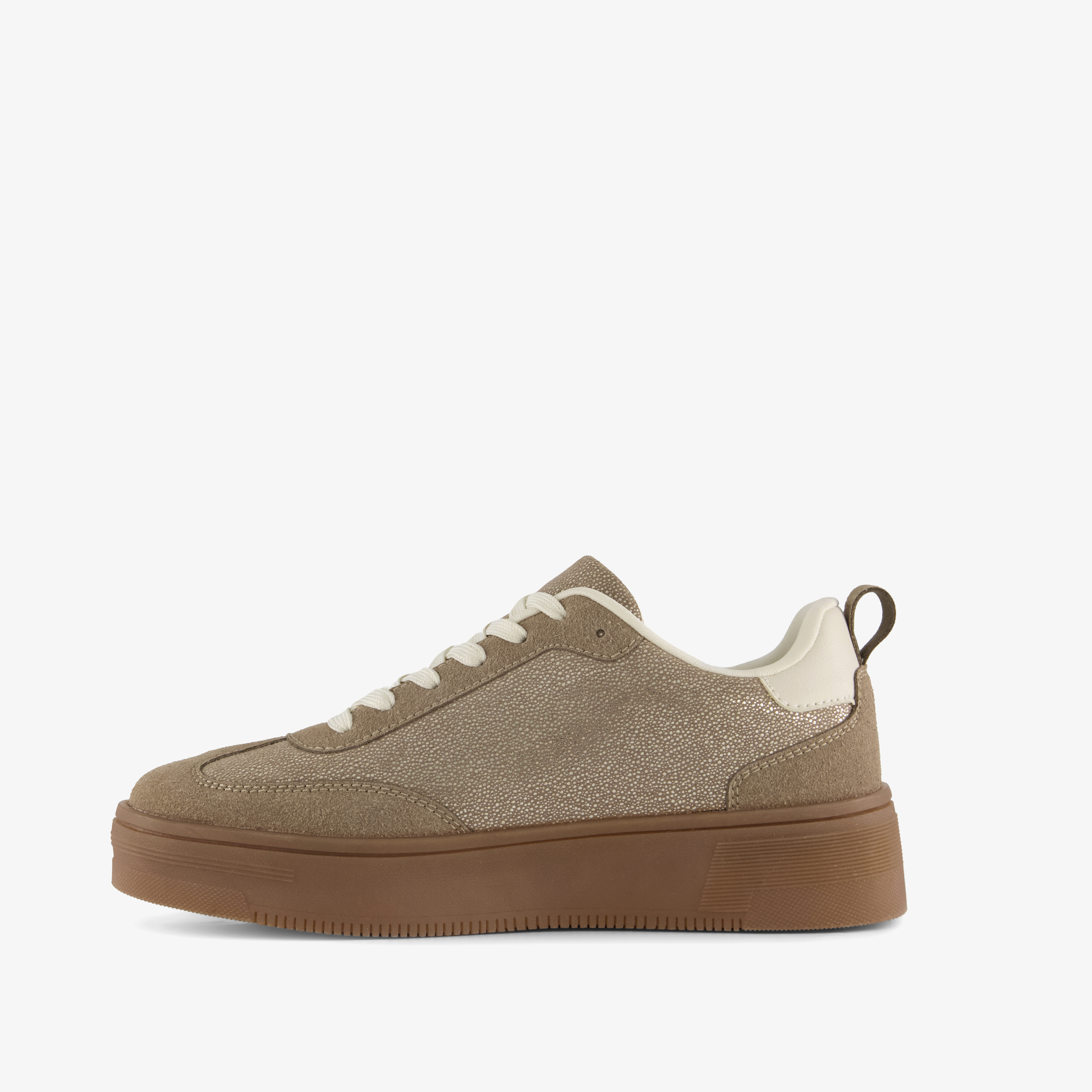 Blue Box metallic dames sneakers beige
